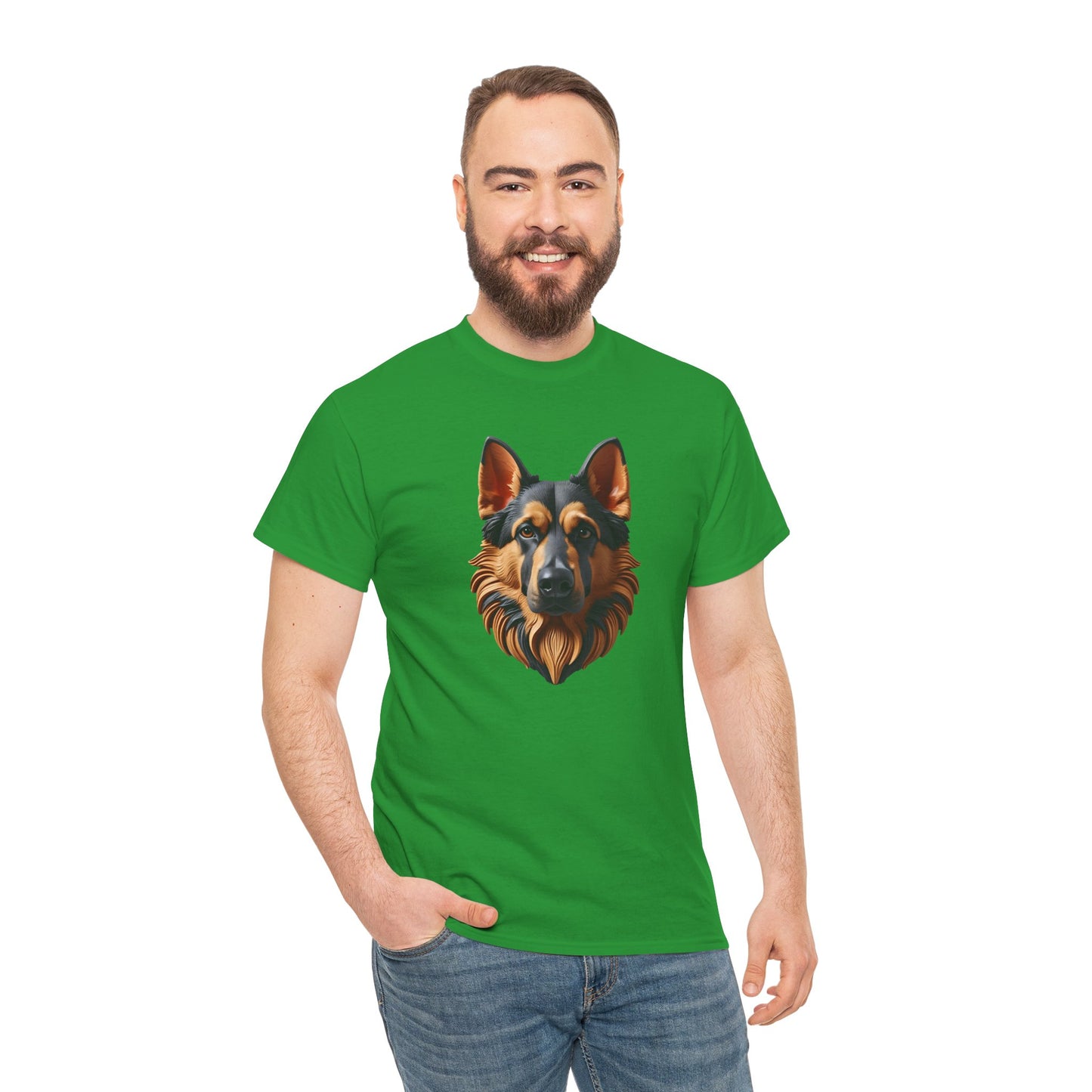 German Shepherd Lover Tee With 3D Design, Unisex Cotton Shirt, Dog T-Shirt, Pet Lovers Gift, Animal Enthusiast Apparel