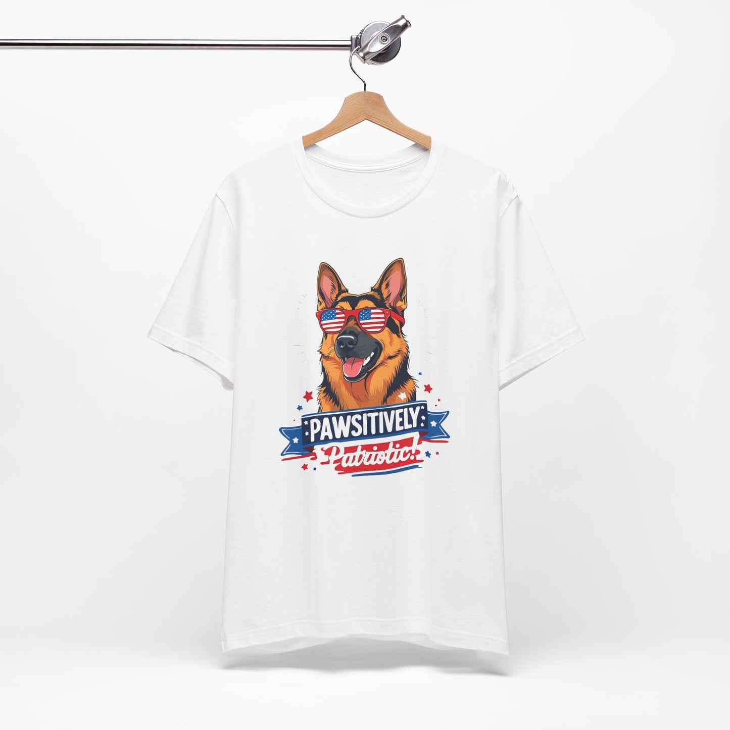Pawsitively Patriotic German Shepherd Dog Tee, Unisex T-Shirt, Perfect for Summer Celebrations, Pet Lovers Gift, 4th of July Apparel