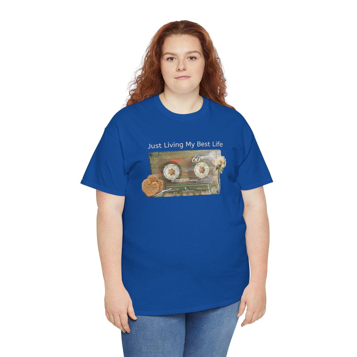 Just Living My Best Life Tee, Vintage Cassette T-Shirt, Casual Wear, Gift for Friends, Music Lover's Apparel