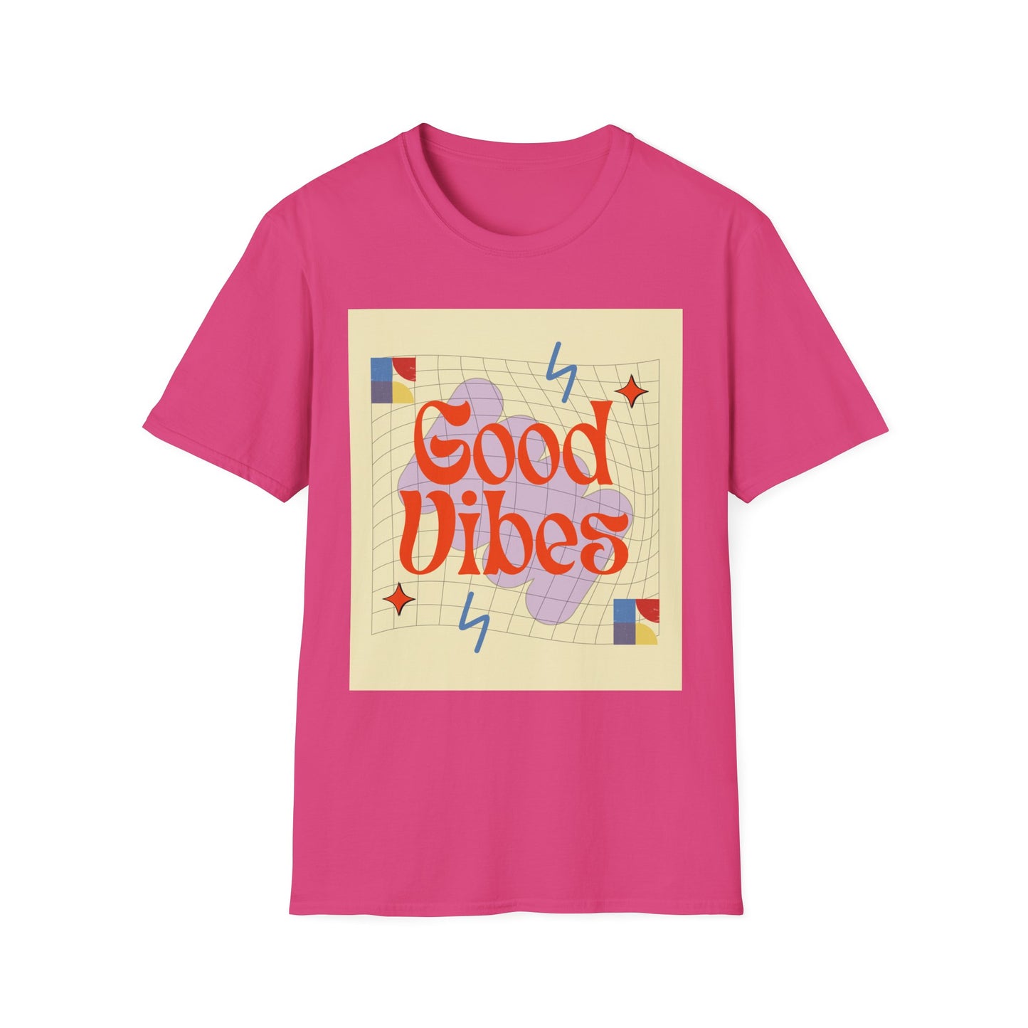 Good Vibes Unisex Softstyle T-Shirt, Relaxed Fit Tee, Casual Wear, Gift Idea, Positive Quotes, Everyday Comfort, Summer Fashion