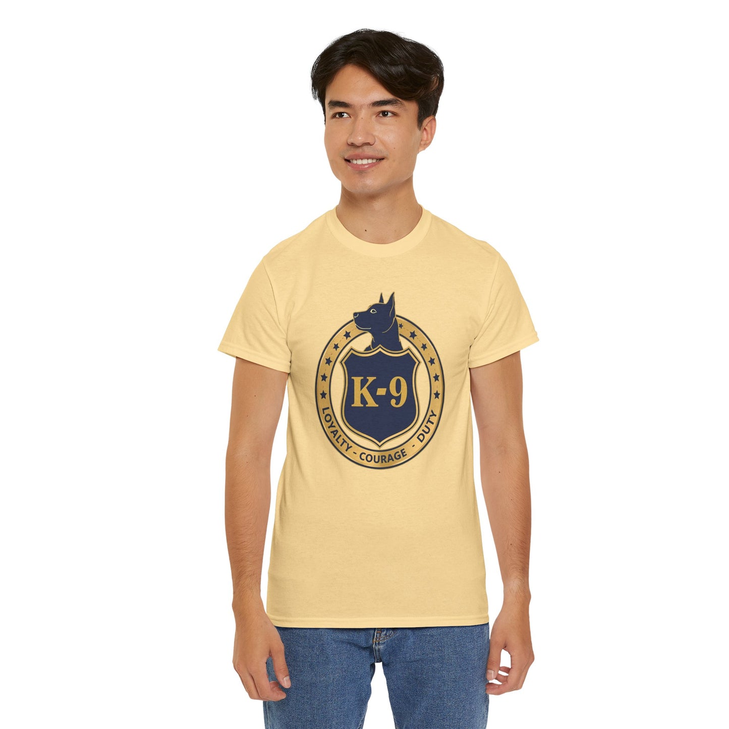 K-9 Police Unisex Heavy Cotton Tee - Loyalty Courage Duty | Dog Lover Gift, Law Enforcement Apparel, Dog Training Shirt