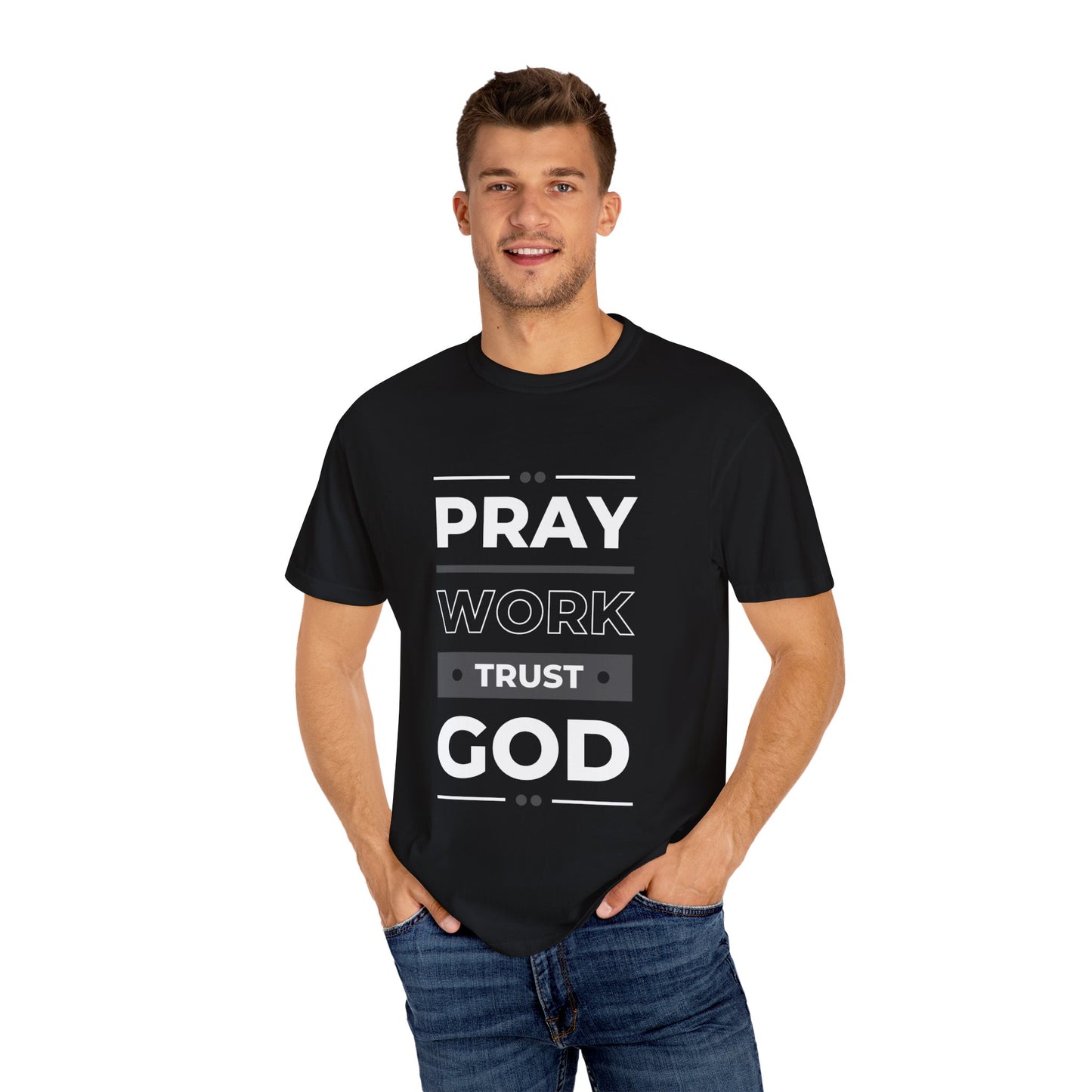 Faith-Inspired Garment-Dyed T-shirt, Inspirational Tee, God Trust Shirt, Religious Apparel, Motivational Gift, Unisex Fashion