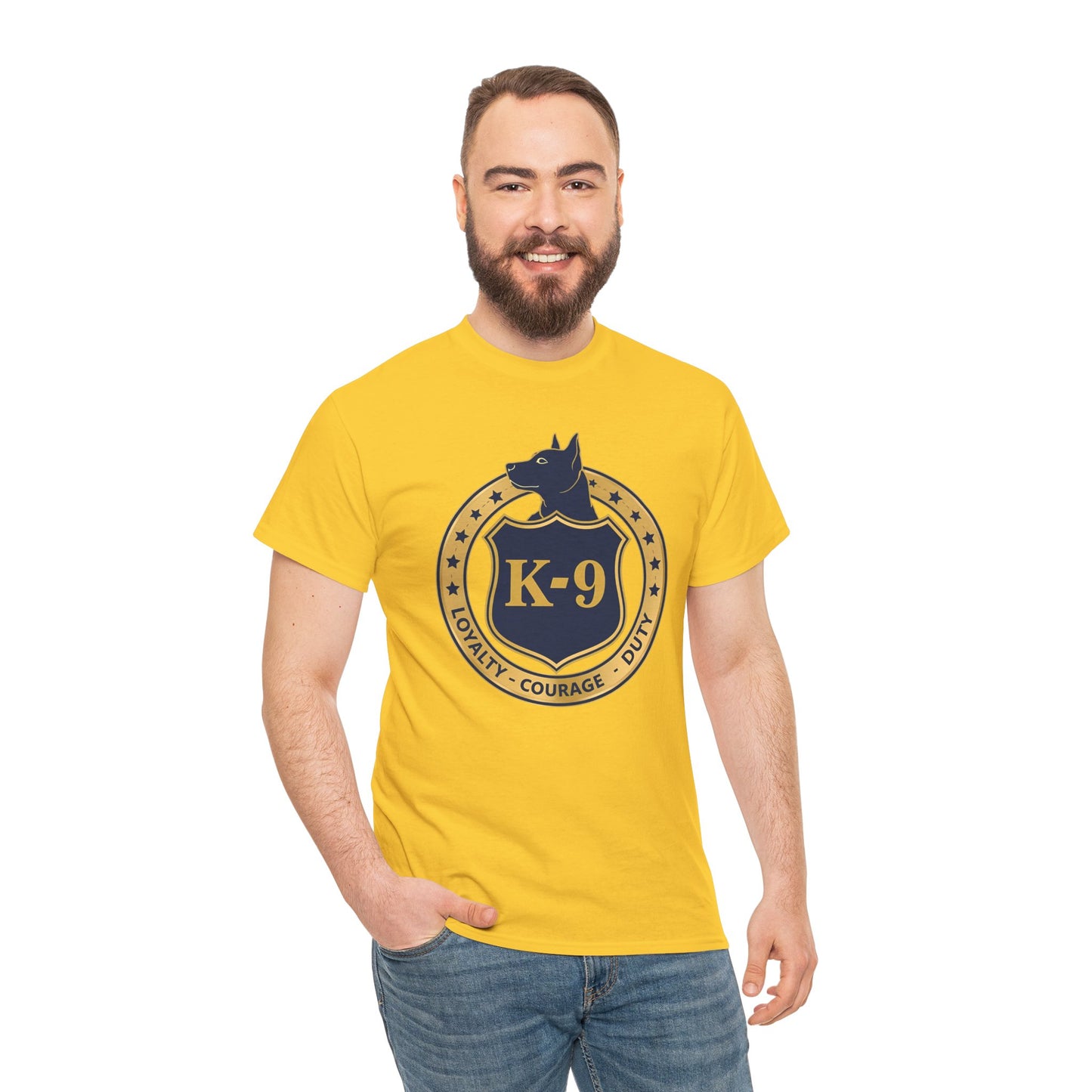 K-9 Police Unisex Heavy Cotton Tee - Loyalty Courage Duty | Dog Lover Gift, Law Enforcement Apparel, Dog Training Shirt