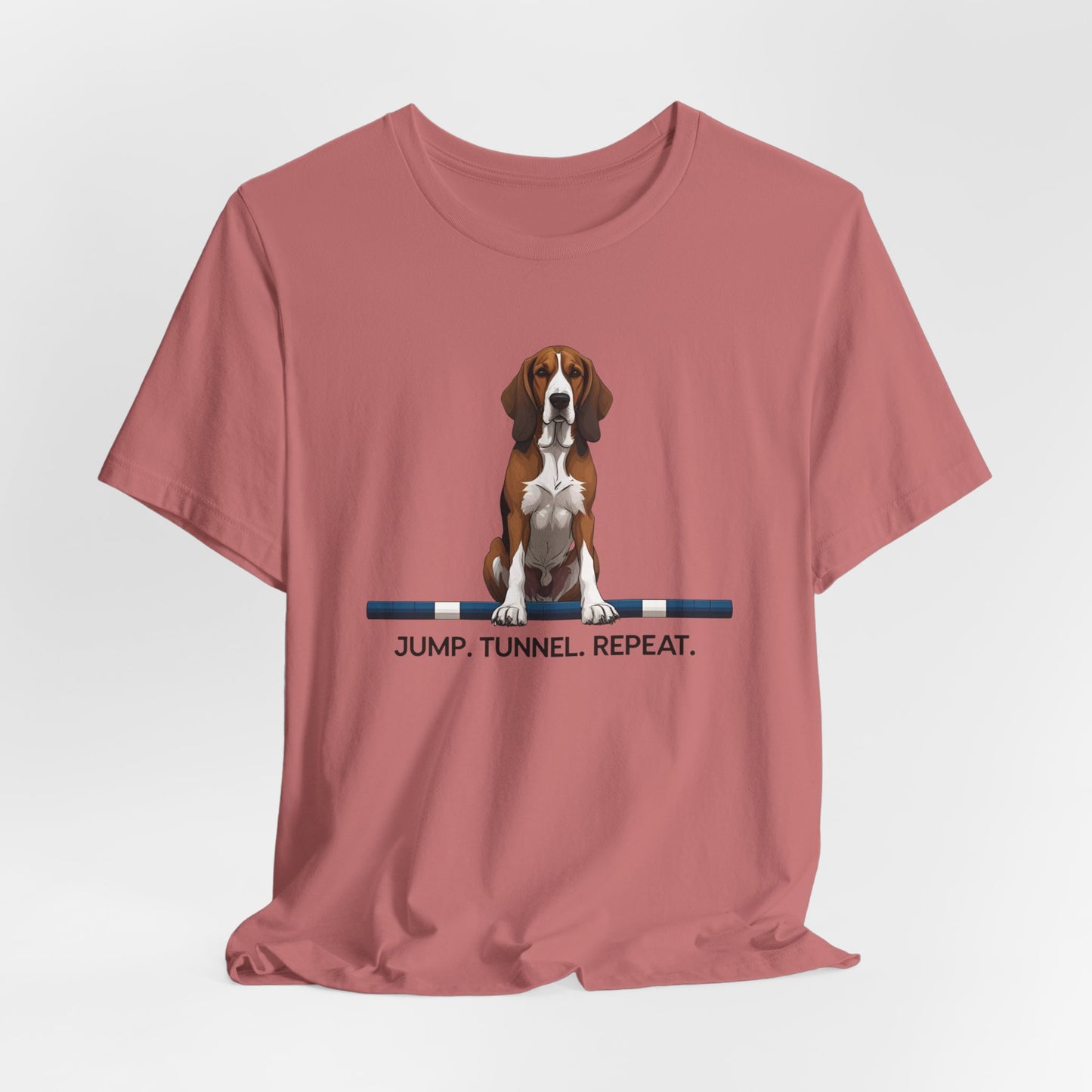 Dog Agility Tee, Fun Pet Lover Shirt, Jump Tunnel Repeat T-Shirt, Dog Enthusiast Apparel, Gift for Dog Owners