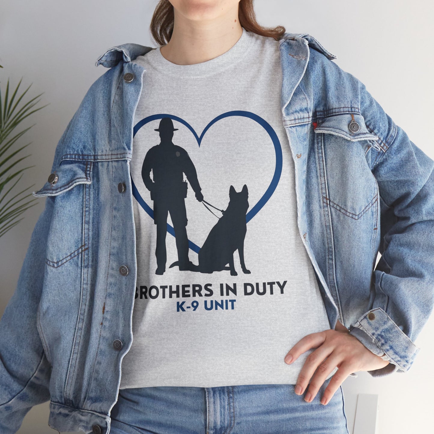Heartfelt K-9 Unit Tee - Brothers In Duty | Police Officer Gift, Dog Lover Shirt, Law Enforcement Apparel