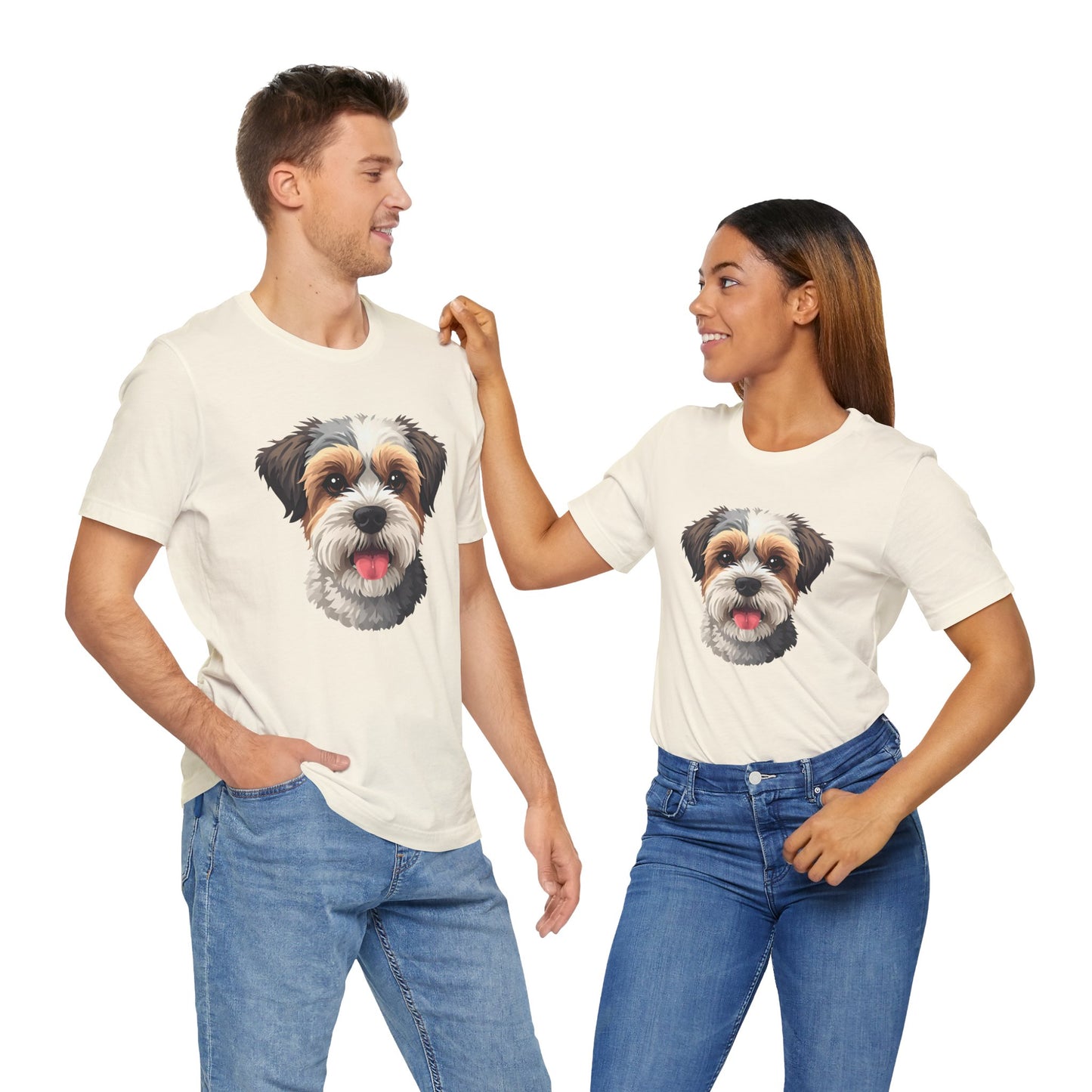 Unisex Dog Lover T-Shirt Featuring a 3D Design of Cute Fluffy Bichon Frise Mix | Gift for Dog Owners