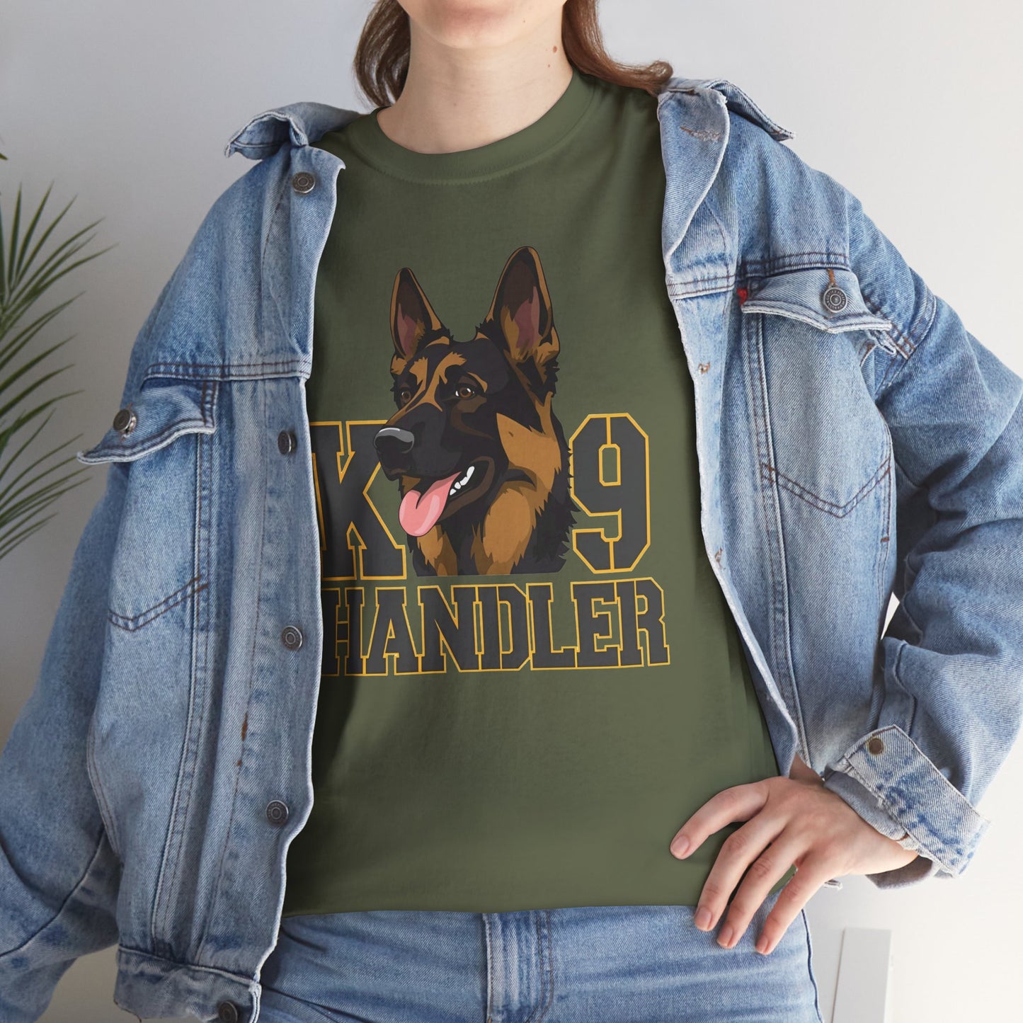 German Shepherd K9 Handler Tee, Perfect for Dog Lovers, Gift for Pet Owners, Unisex Cotton T-Shirt