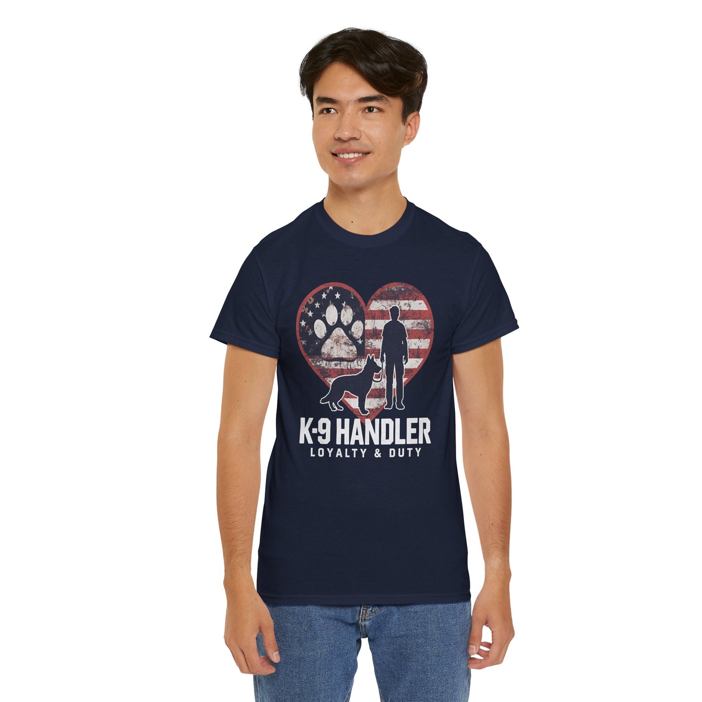 K-9 Handler Heart Tee | Loyalty & Duty T-Shirt | Dog Lover Gift, Police Support Shirt