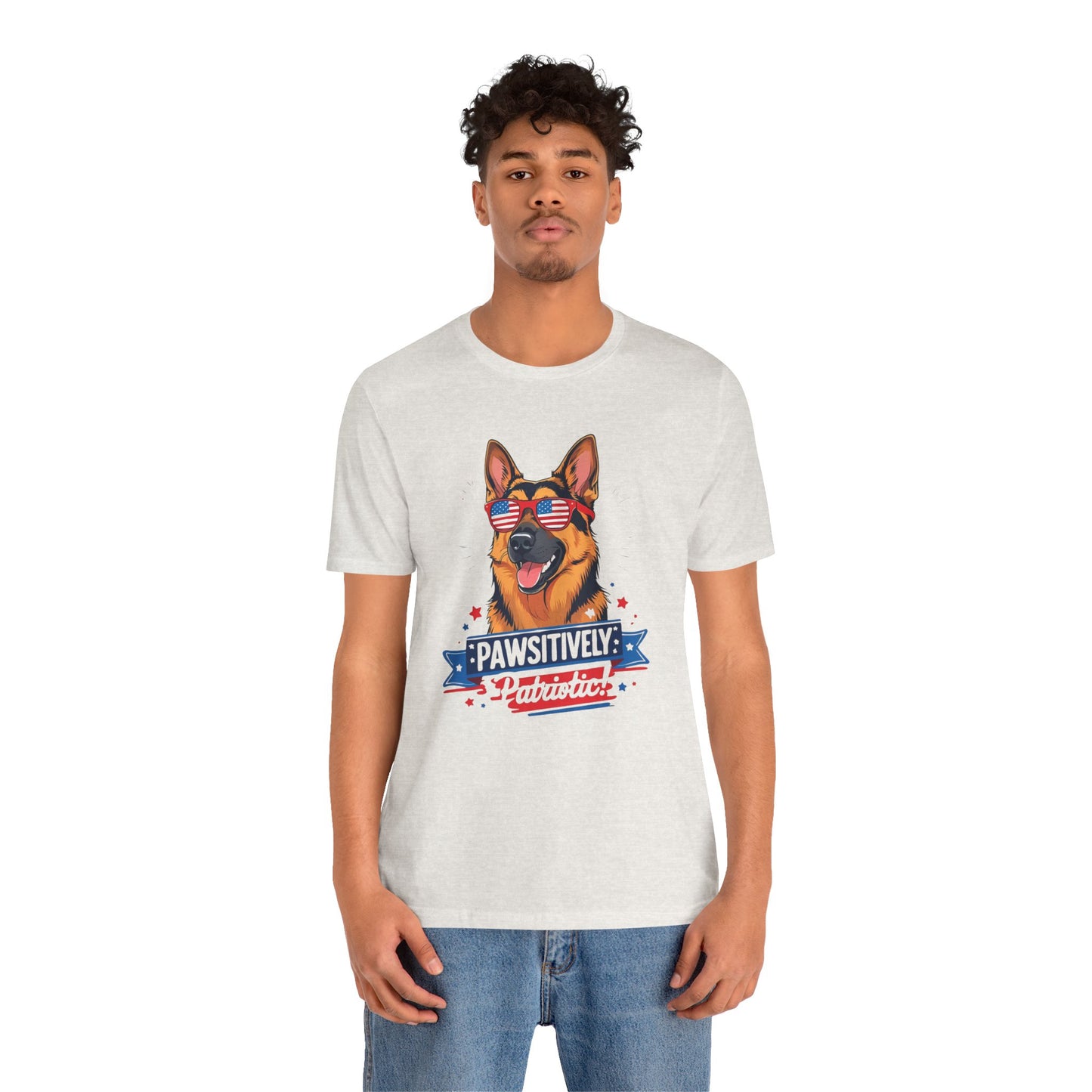 Pawsitively Patriotic German Shepherd Dog Tee, Unisex T-Shirt, Perfect for Summer Celebrations, Pet Lovers Gift, 4th of July Apparel