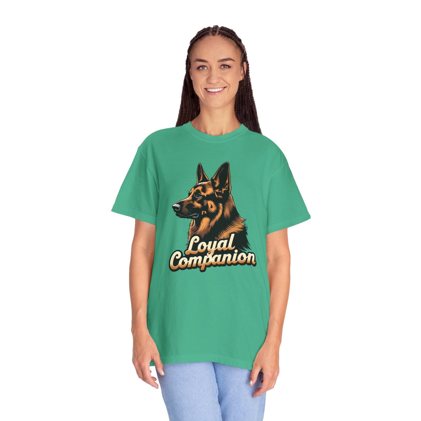 Loyal Companion German Shepherd Lover T-Shirt | Garment-Dyed Unisex Tee for Dog Enthusiasts, Dog Lovers, Gift for Dog Owners, Casual Wear
