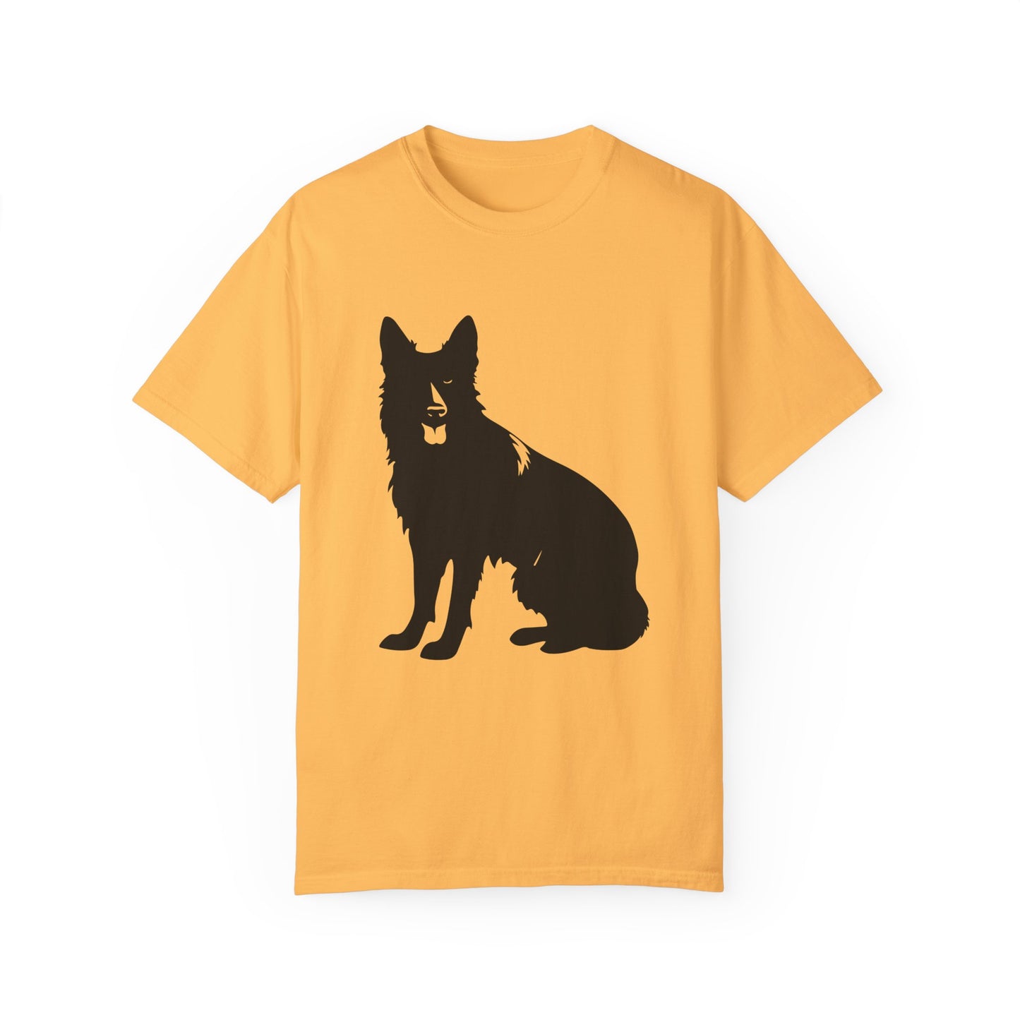 Unisex T-shirt With Graphic of Black German Shepherd Sloppy Sitting