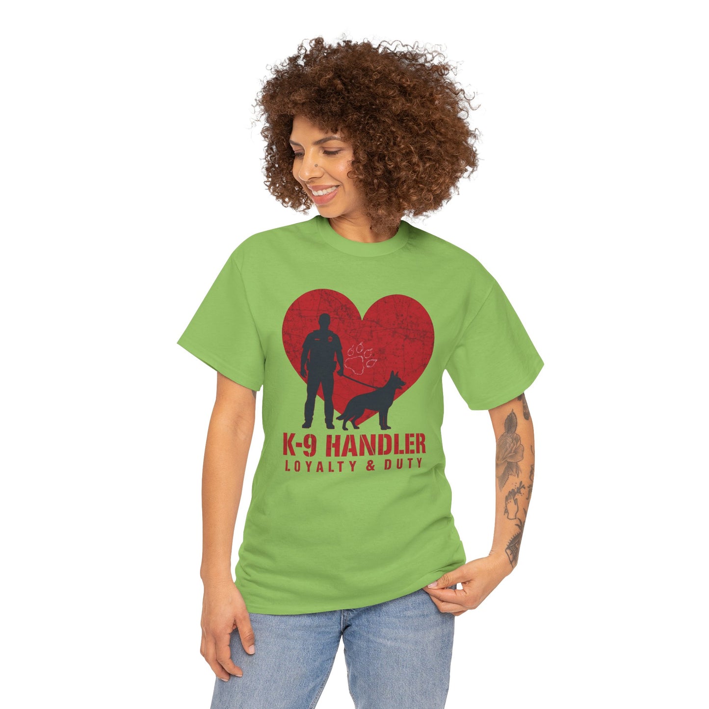 K-9 Handler Heavy Cotton Tee - Loyalty & Duty Shirt, Dog Lover Gift