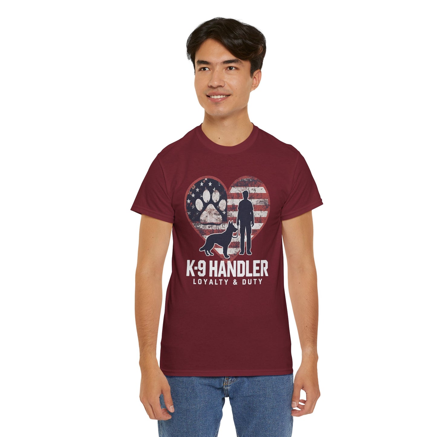 K-9 Handler Heart Tee | Loyalty & Duty T-Shirt | Dog Lover Gift, Police Support Shirt
