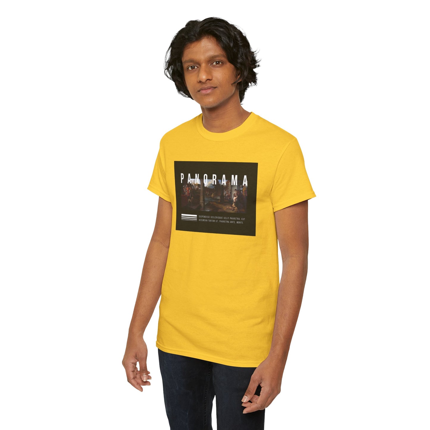 Panorama Unisex Heavy Cotton Tee | Comfortable Everyday Wear, Graphic Tee, Casual Style, Gift for Him/Her, Summer Vibes