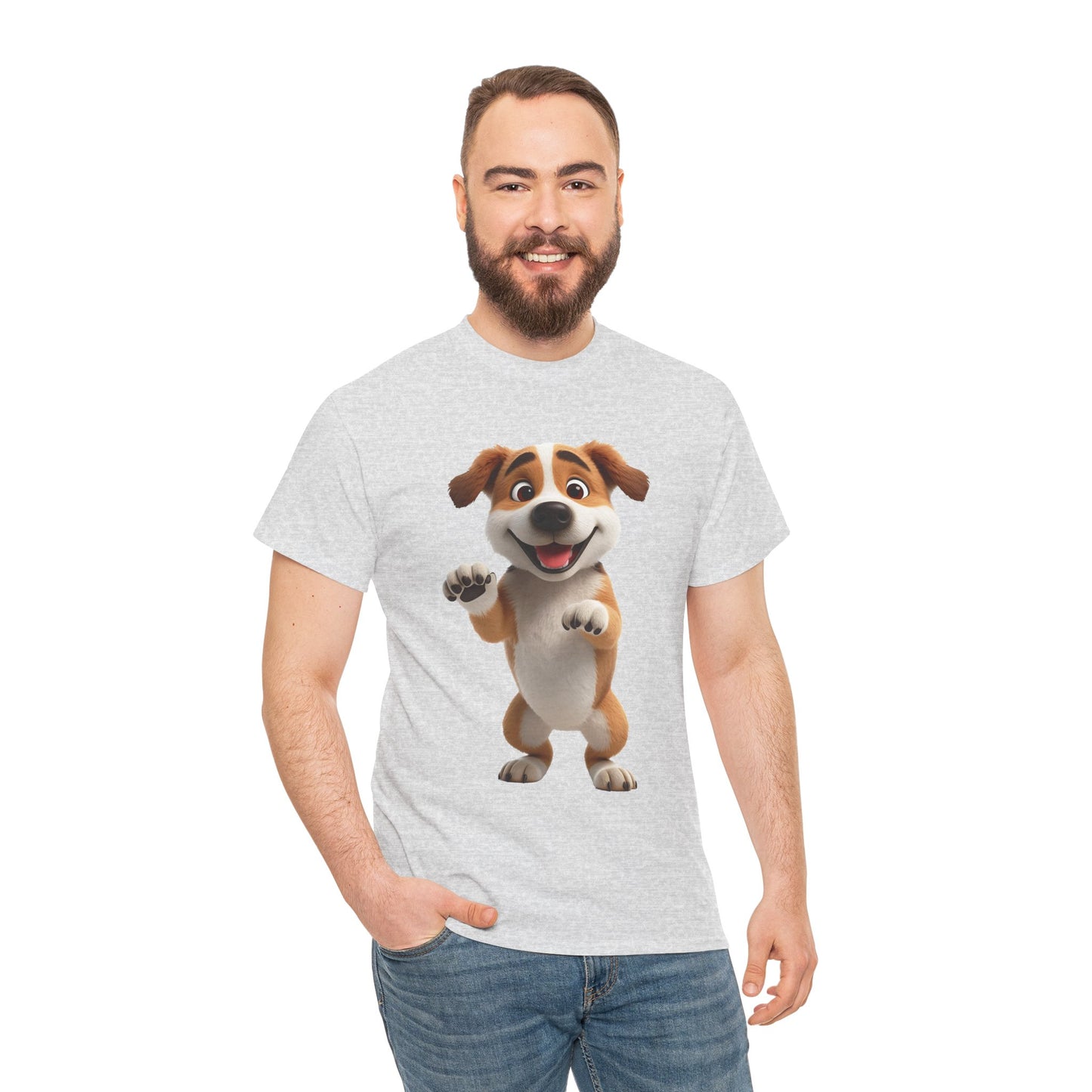 Cute Dog 3D Graphic Tee, Unisex Heavy Cotton T-Shirt, Dog Lover Gift, Fun Casual Wear