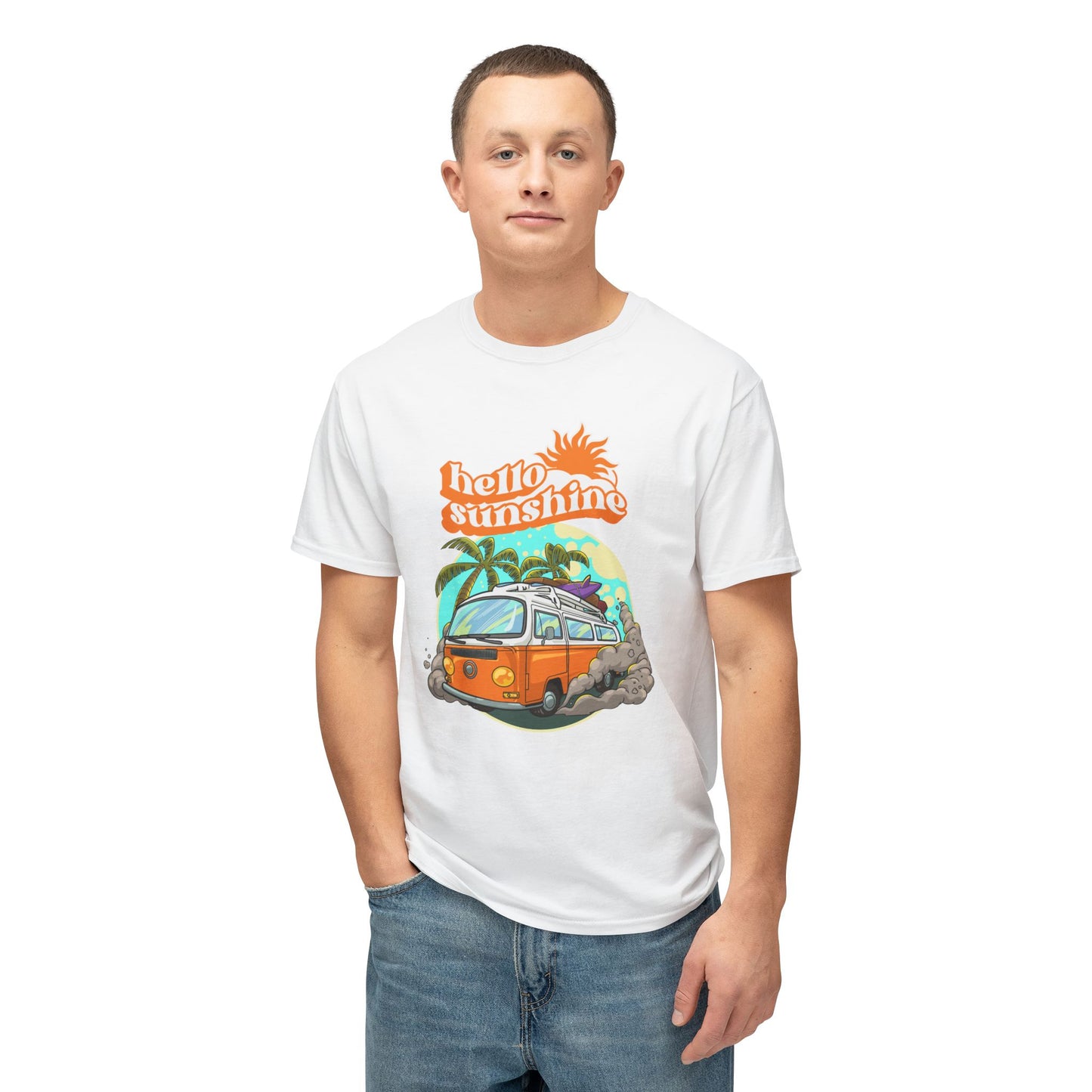 Hello Sunshine Beach Vibe T-Shirt, Summer Tee, Vacation Shirt, Gift for Travelers, Cool Graphic Tee