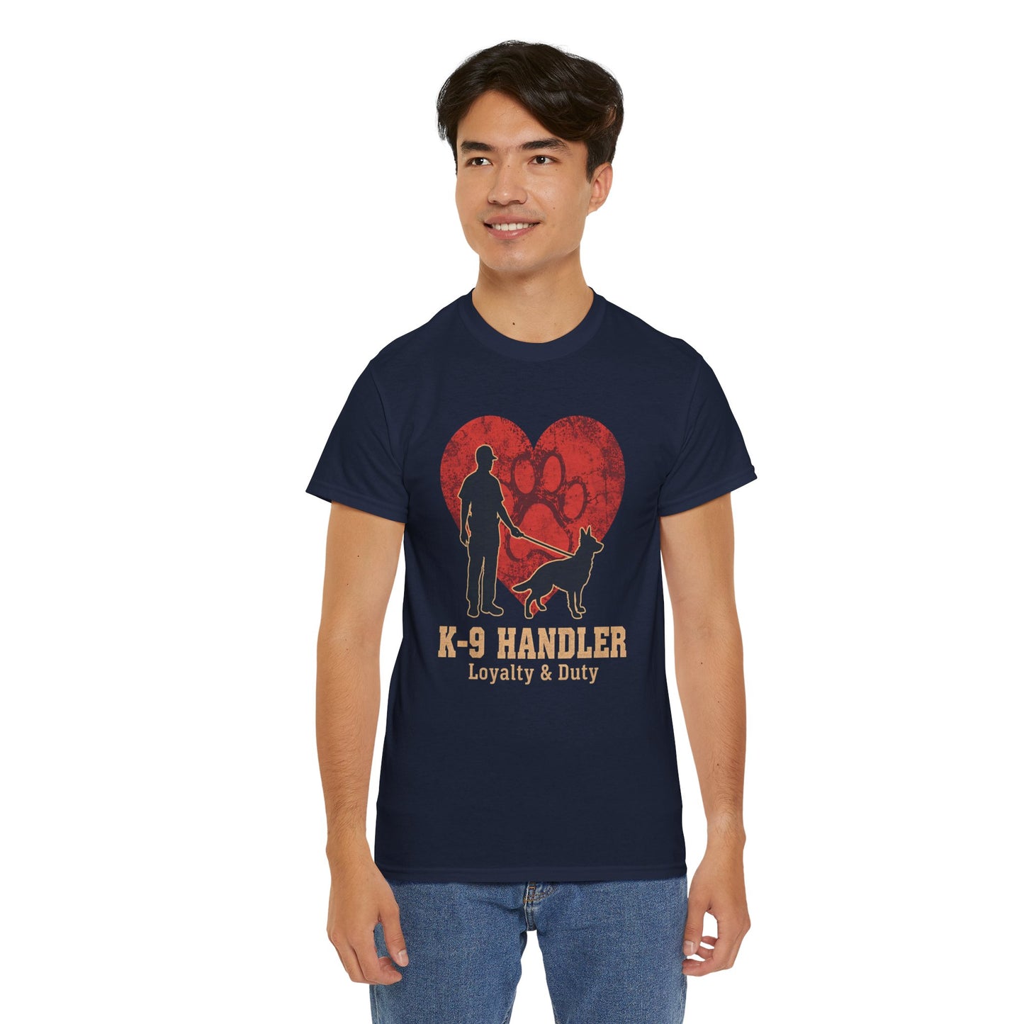 K-9 Handler Heart Tee - Loyalty & Duty, Dog Lover Gift, Pet Owner Apparel