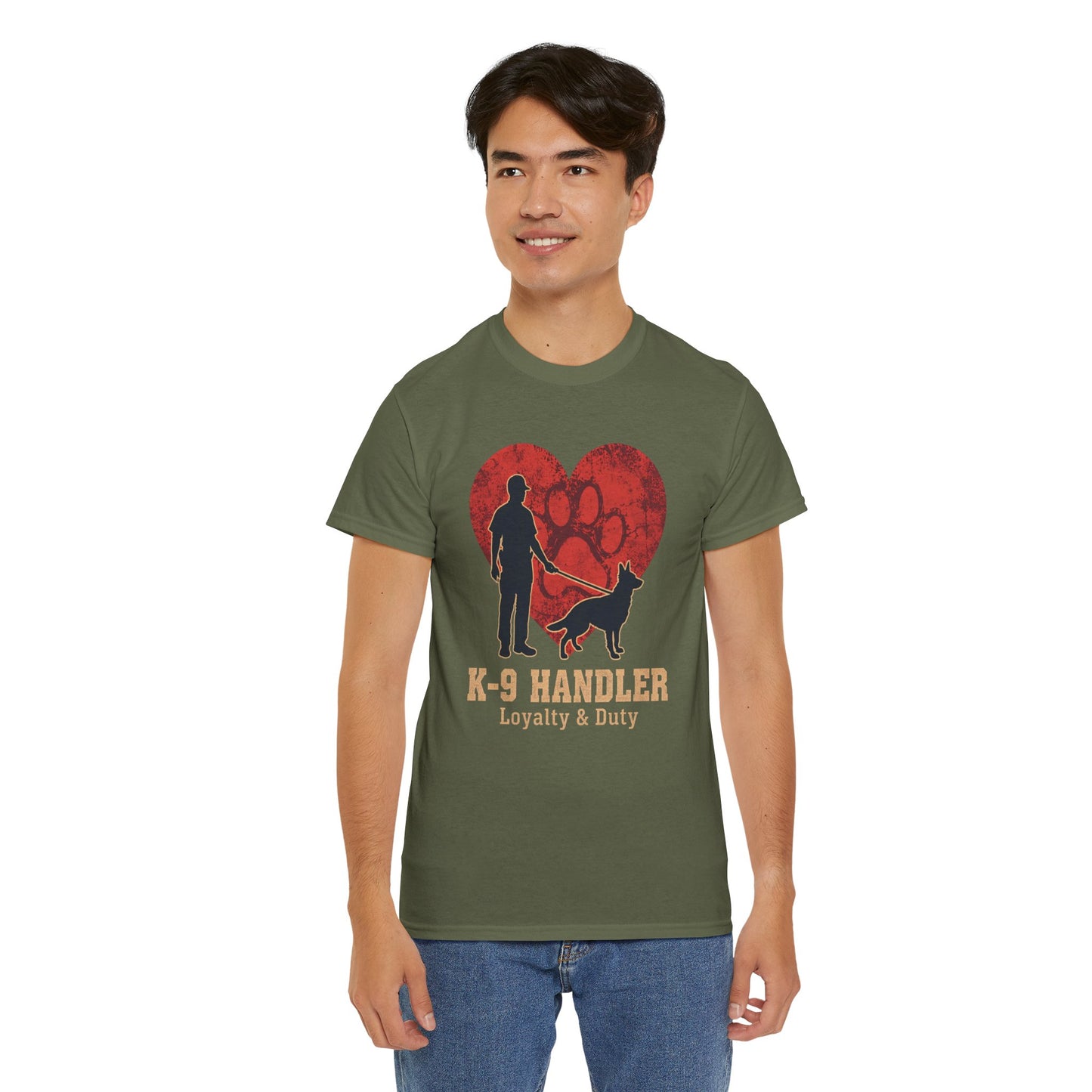 K-9 Handler Heart Tee - Loyalty & Duty, Dog Lover Gift, Pet Owner Apparel