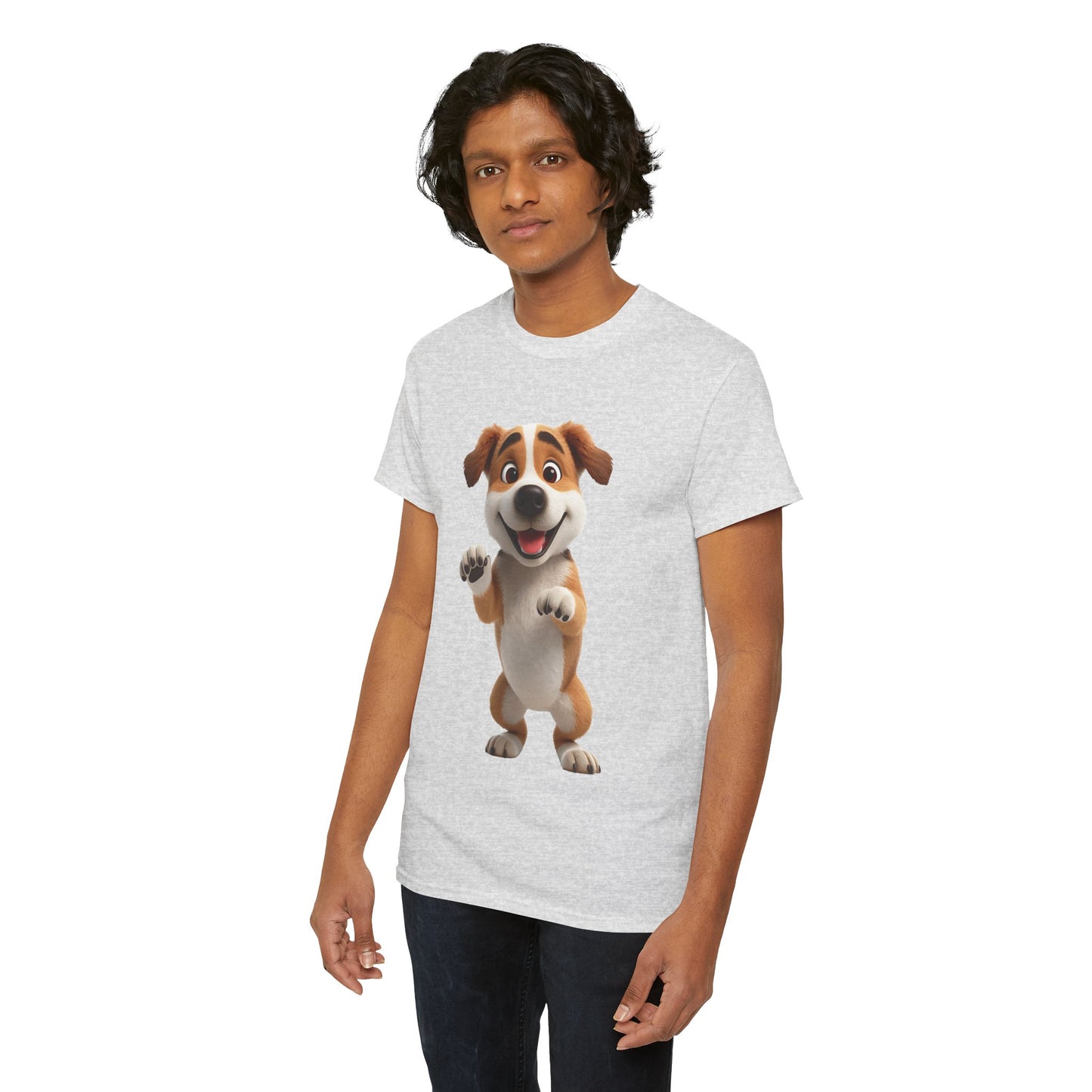 Cute Dog 3D Graphic Tee, Unisex Heavy Cotton T-Shirt, Dog Lover Gift, Fun Casual Wear