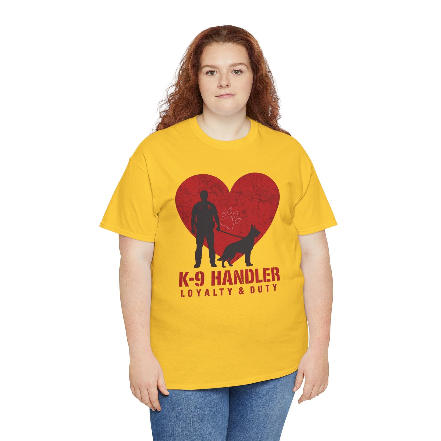 K-9 Handler Heavy Cotton Tee - Loyalty & Duty Shirt, Dog Lover Gift