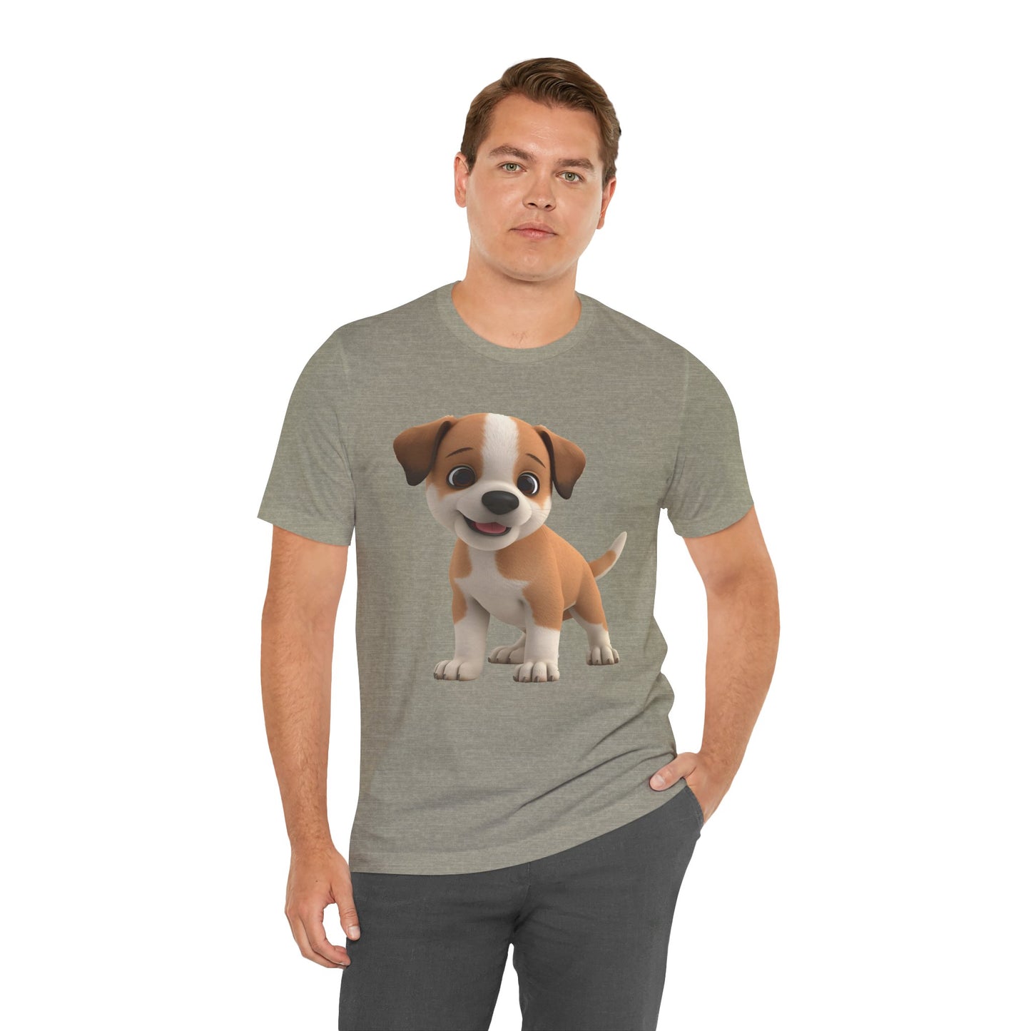 Cute Dog 3D Graphic Tee, Fun Animal Shirt, Dog Lover Gift, Playful Fashion Statement
