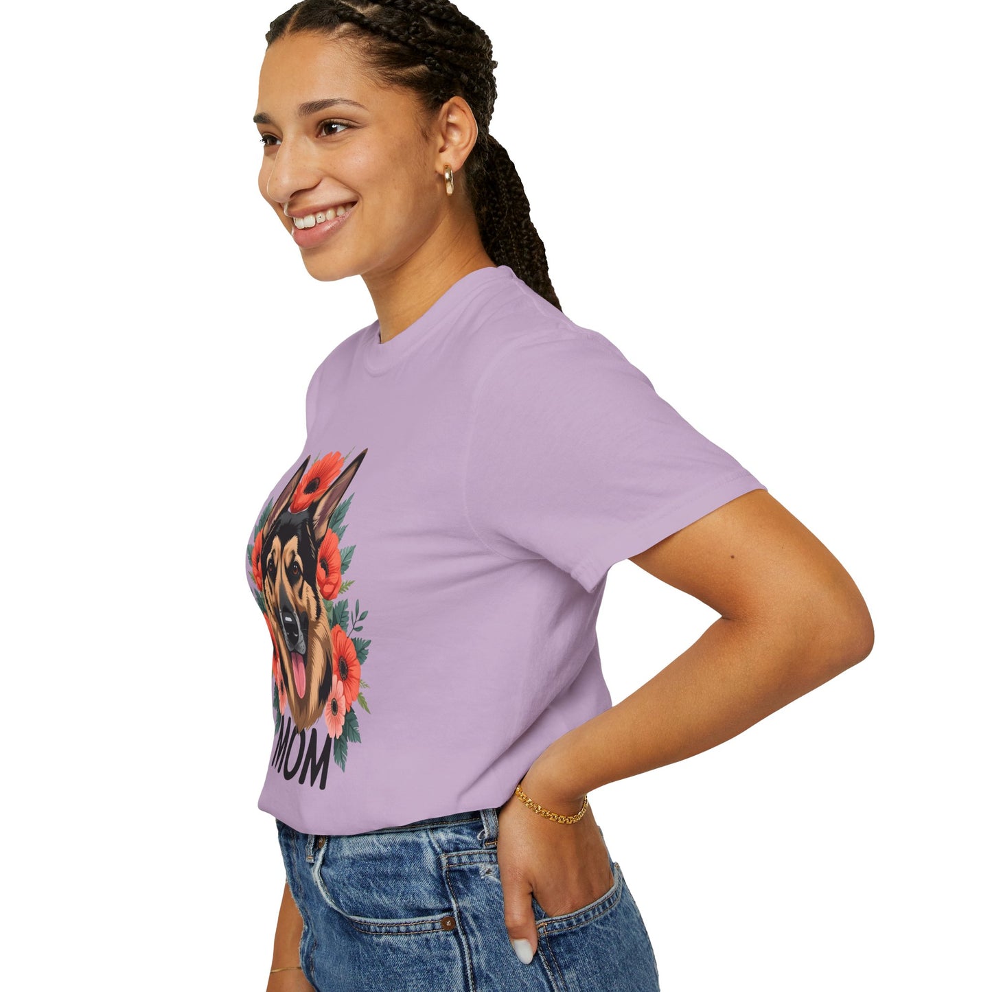 Floral German Shepherd Dog Mom T-Shirt, Perfect Gift for Dog Lovers, Mother’s Day, Birthday, Casual Wear, Comfortable Everyday Tee