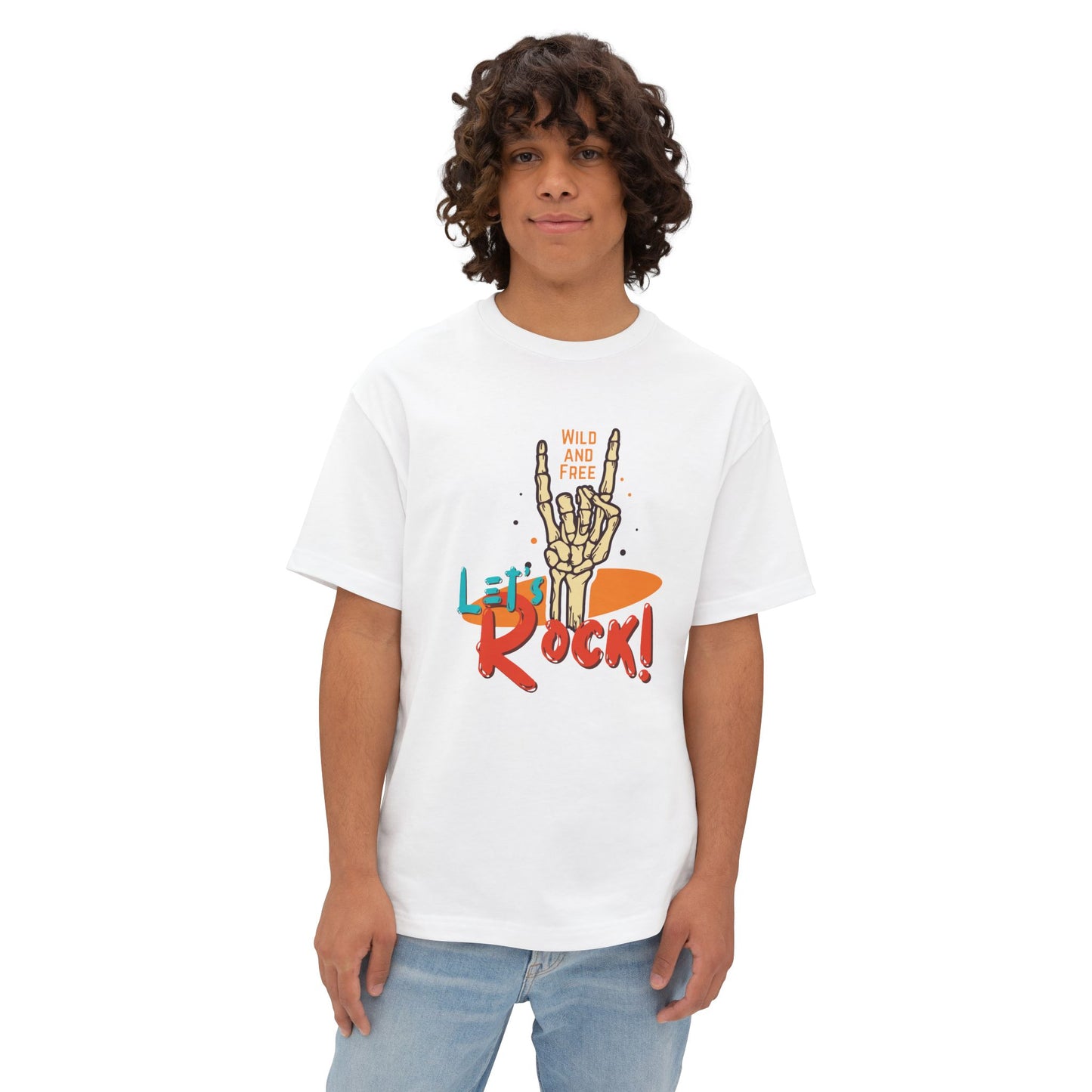 Let's Rock Unisex Oversized Tee - Wild & Free Graphic Shirt, Casual Tee, Music Lover Gift, Festival Wear, Summer Style