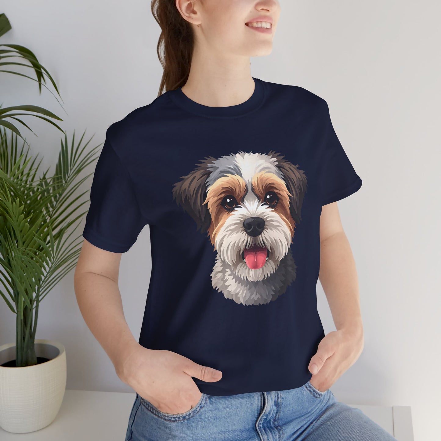Unisex Dog Lover T-Shirt Featuring a 3D Design of Cute Fluffy Bichon Frise Mix | Gift for Dog Owners