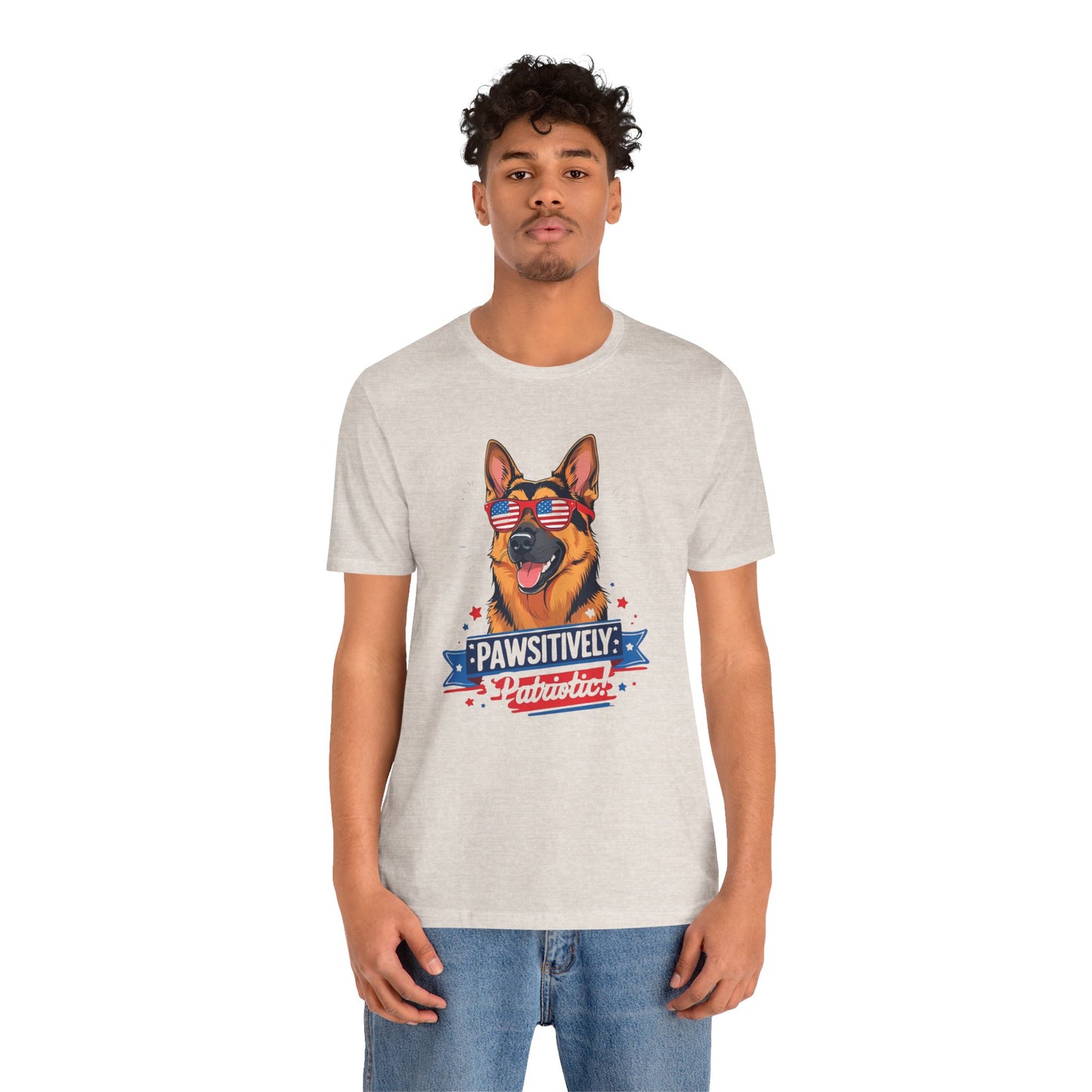 Pawsitively Patriotic German Shepherd Dog Tee, Unisex T-Shirt, Perfect for Summer Celebrations, Pet Lovers Gift, 4th of July Apparel