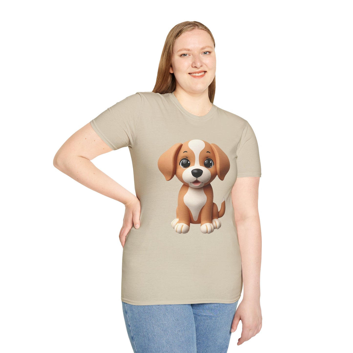 Adorable Puppy 3D Graphic T-Shirt for Dog Lovers, Cute Pet Shirt