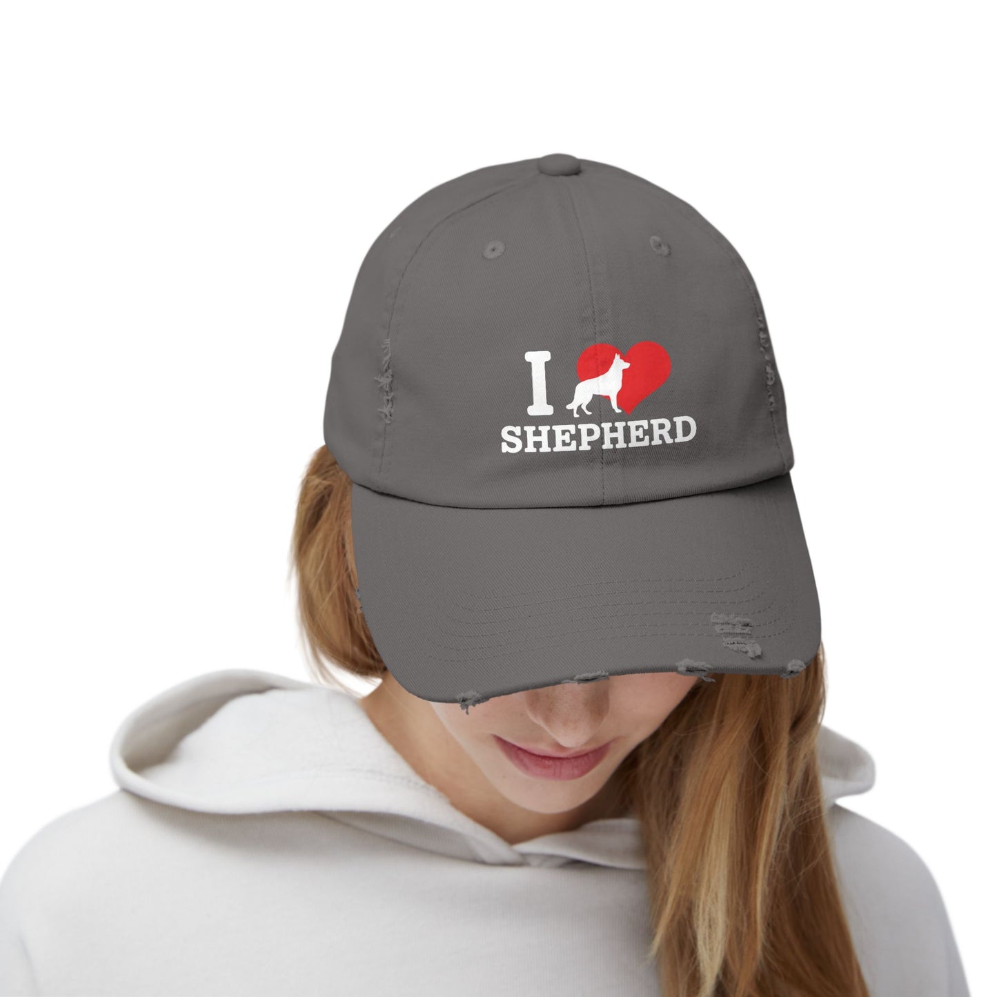 I Love German Shepherd Distressed Cap - Dog Lovers Gift
