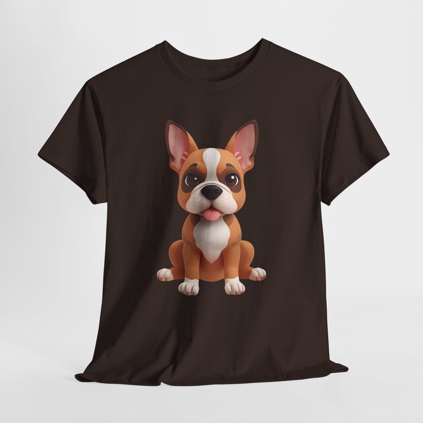 Cute 3D French Bulldog T-Shirt Unisex Heavy Cotton Tee, Dog Lover Gift