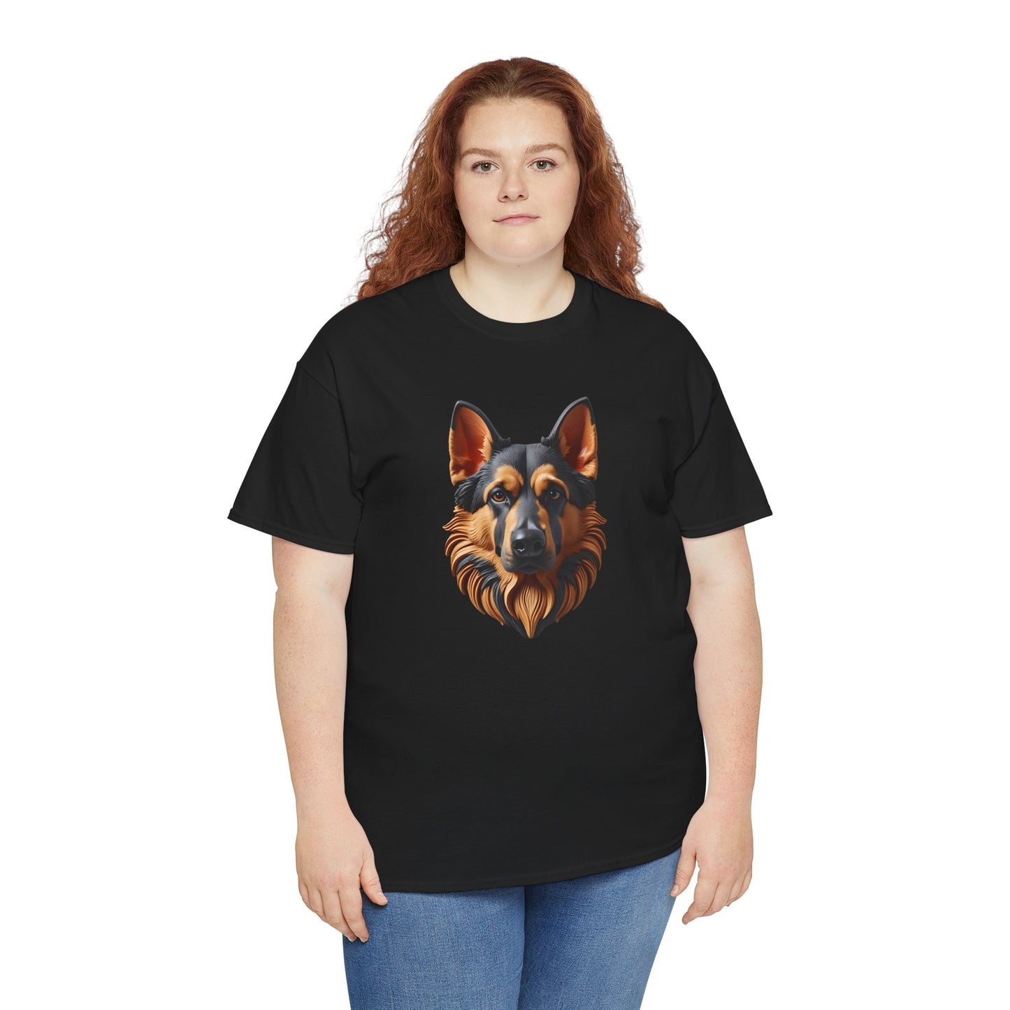 German Shepherd Lover Tee With 3D Design, Unisex Cotton Shirt, Dog T-Shirt, Pet Lovers Gift, Animal Enthusiast Apparel