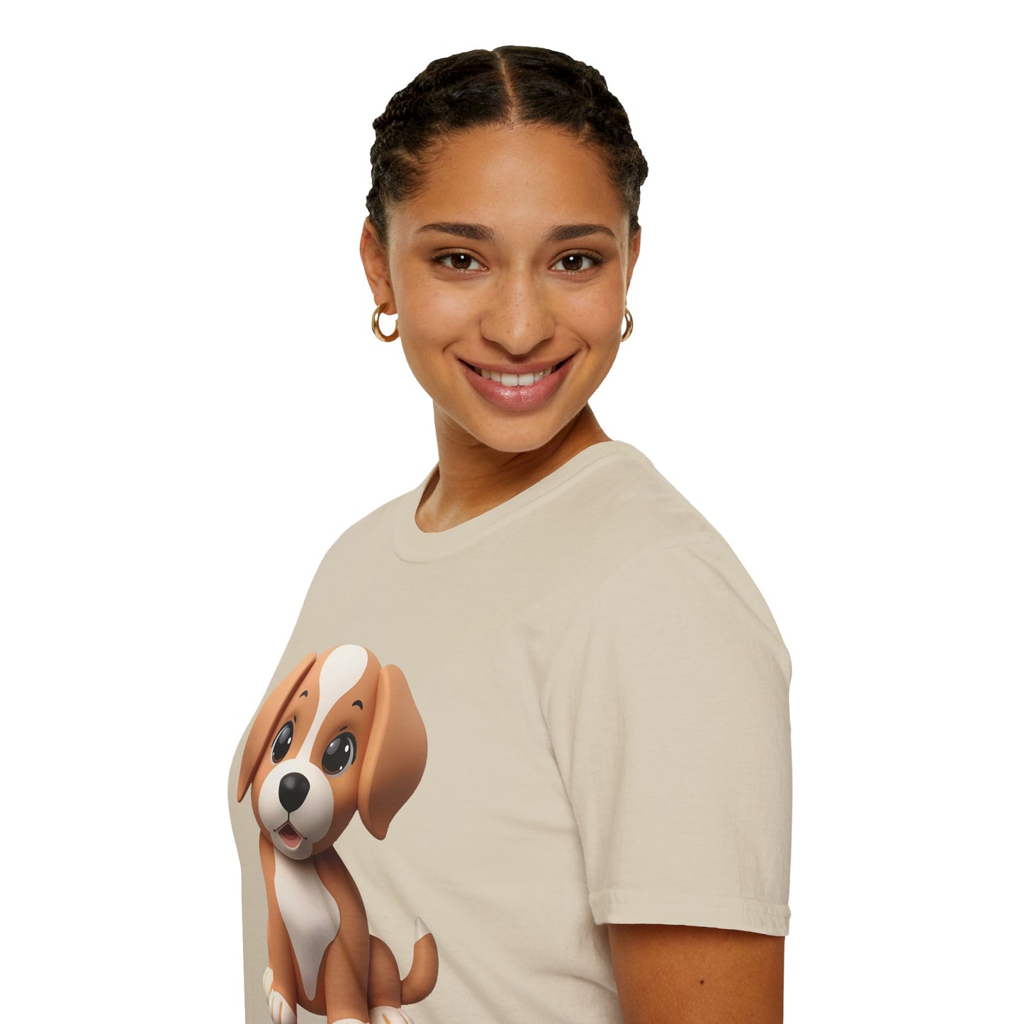 Adorable Puppy 3D Graphic T-Shirt for Dog Lovers, Cute Pet Shirt