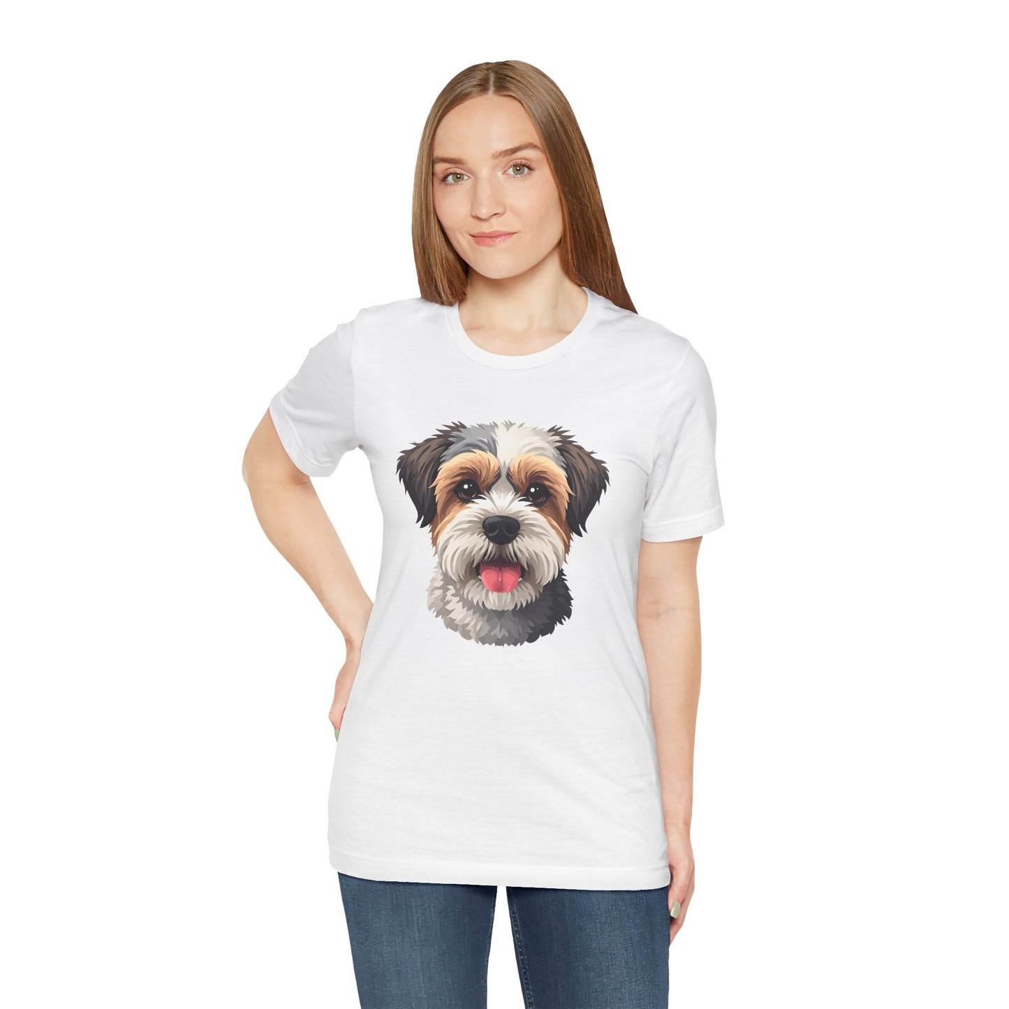 Unisex Dog Lover T-Shirt Featuring a 3D Design of Cute Fluffy Bichon Frise Mix | Gift for Dog Owners