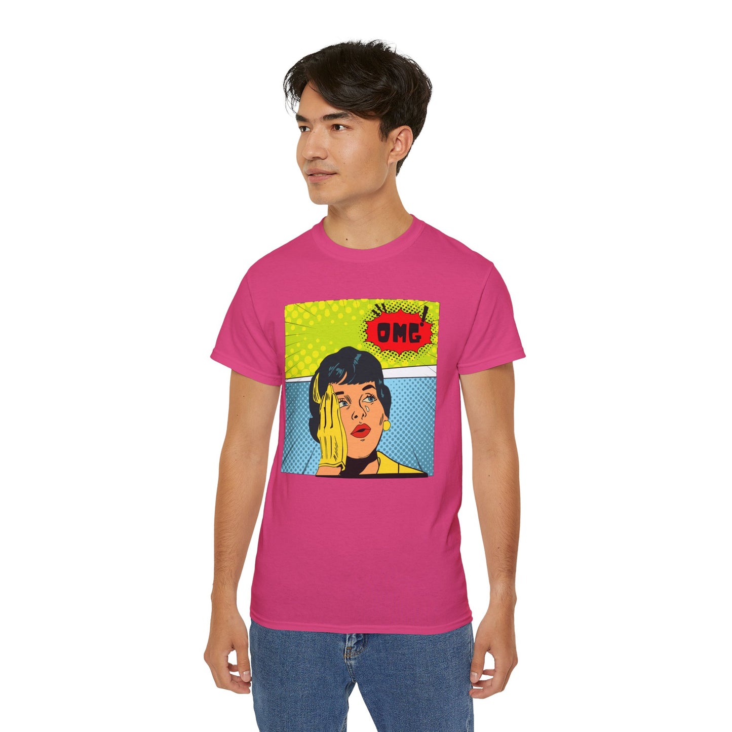OMG Graphic Unisex Tee | Retro Pop Art T-Shirt, Gift for Trendsetters, Casual Wear, Comic Style, Fun Statement Top