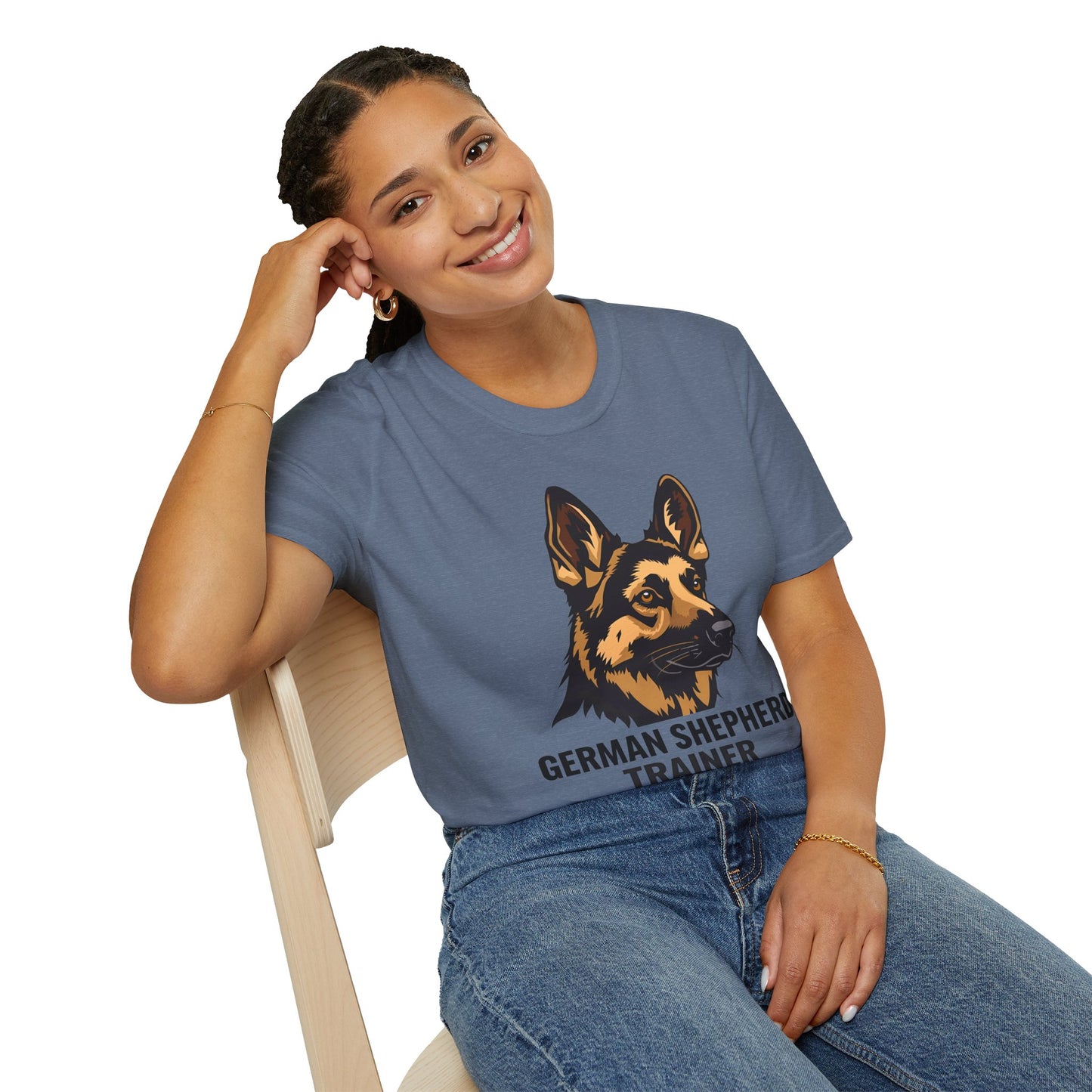 German Shepherd Trainer Unisex Softstyle T-Shirt, Dog Lover Gift, Pet Trainer Apparel