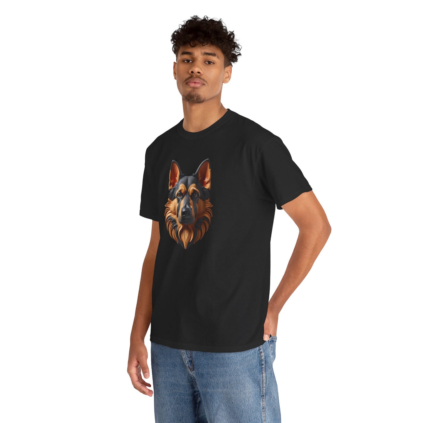 German Shepherd Lover Tee With 3D Design, Unisex Cotton Shirt, Dog T-Shirt, Pet Lovers Gift, Animal Enthusiast Apparel