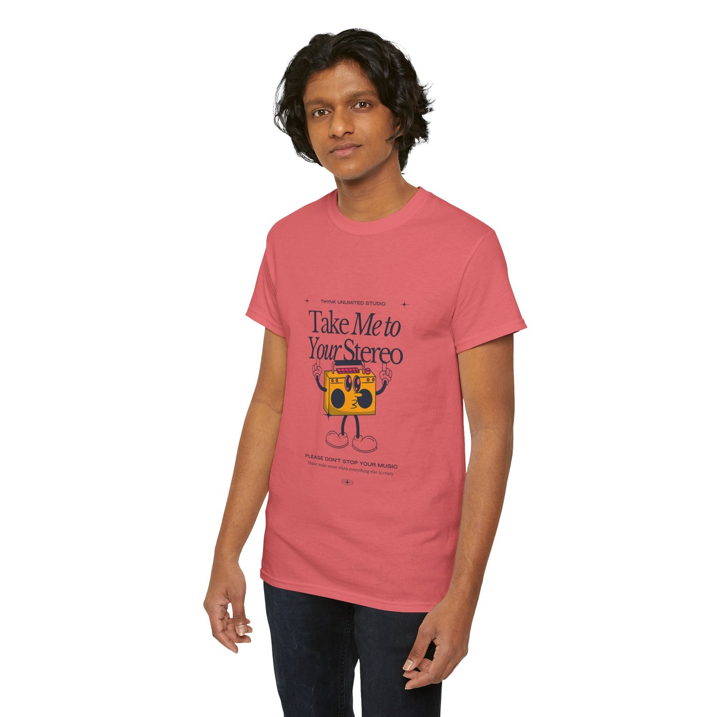 Retro Music Lover Tee - Take Me To Your Stereo, Vintage Style Shirt, Graphic T-Shirt, Unisex Cotton Top, Perfect Gift for Musicians, Summer Outfit