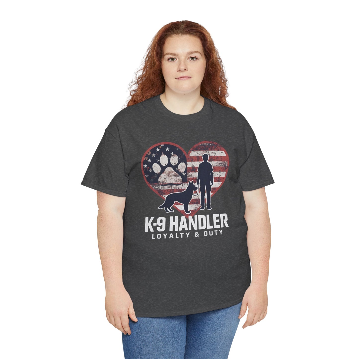 K-9 Handler Heart Tee | Loyalty & Duty T-Shirt | Dog Lover Gift, Police Support Shirt
