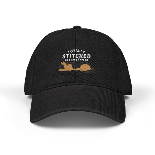 German Shepherd Embroidered Denim Hat - Loyalty Stitched in Every Thread