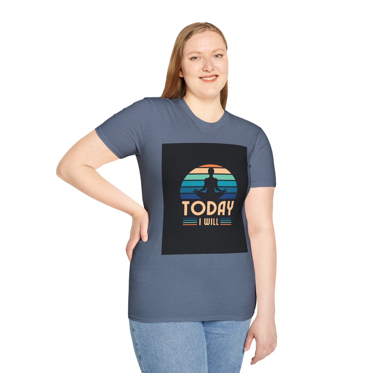 Mindfulness Motivation Unisex T-Shirt, Positive Quote Today I Will Shirt, Inspirational Graphic Tee, Yoga Apparel, Gift for Meditation Lovers