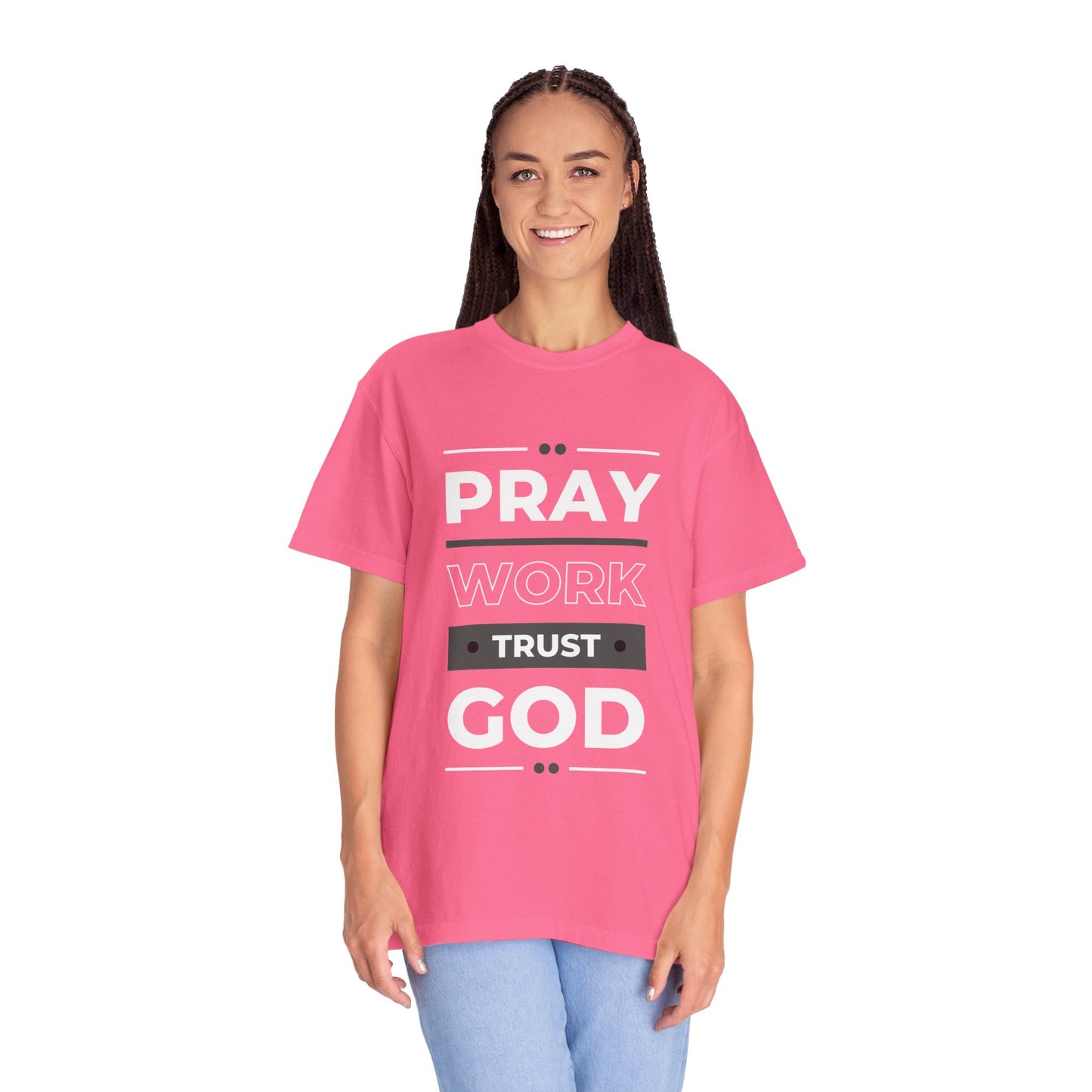 Faith-Inspired Garment-Dyed T-shirt, Inspirational Tee, God Trust Shirt, Religious Apparel, Motivational Gift, Unisex Fashion