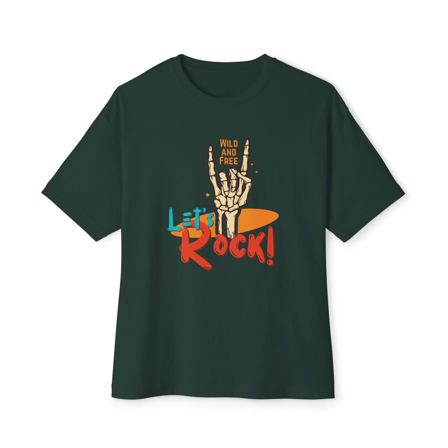 Let's Rock Unisex Oversized Tee - Wild & Free Graphic Shirt, Casual Tee, Music Lover Gift, Festival Wear, Summer Style