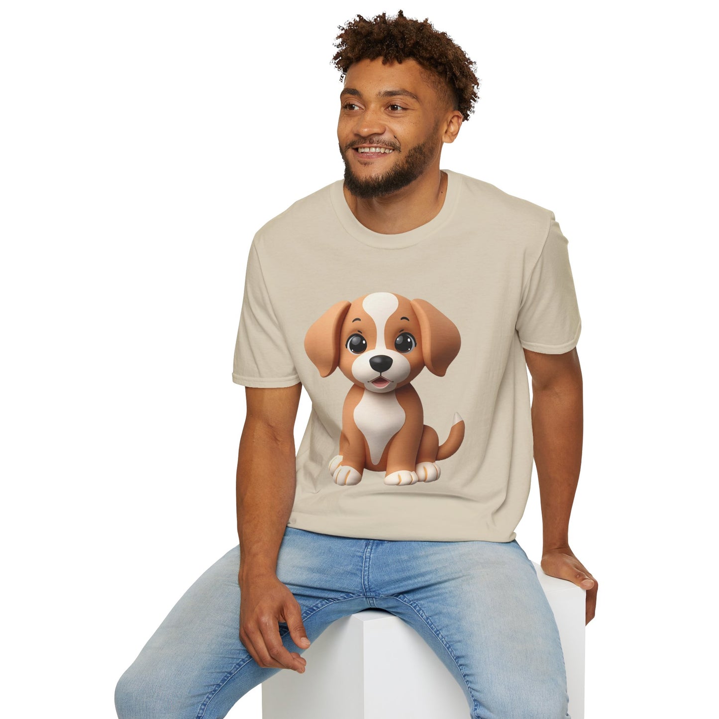 Adorable Puppy 3D Graphic T-Shirt for Dog Lovers, Cute Pet Shirt