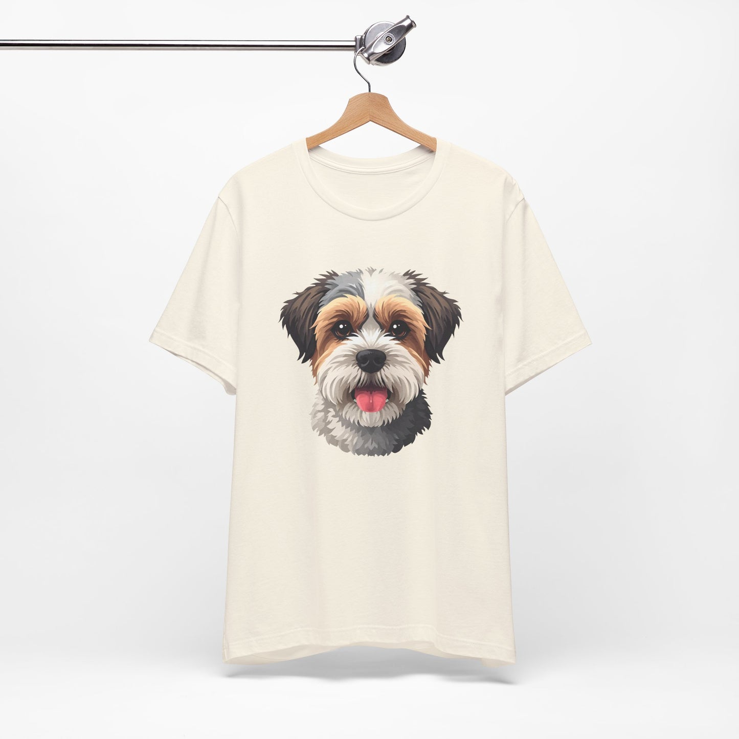 Unisex Dog Lover T-Shirt Featuring a 3D Design of Cute Fluffy Bichon Frise Mix | Gift for Dog Owners