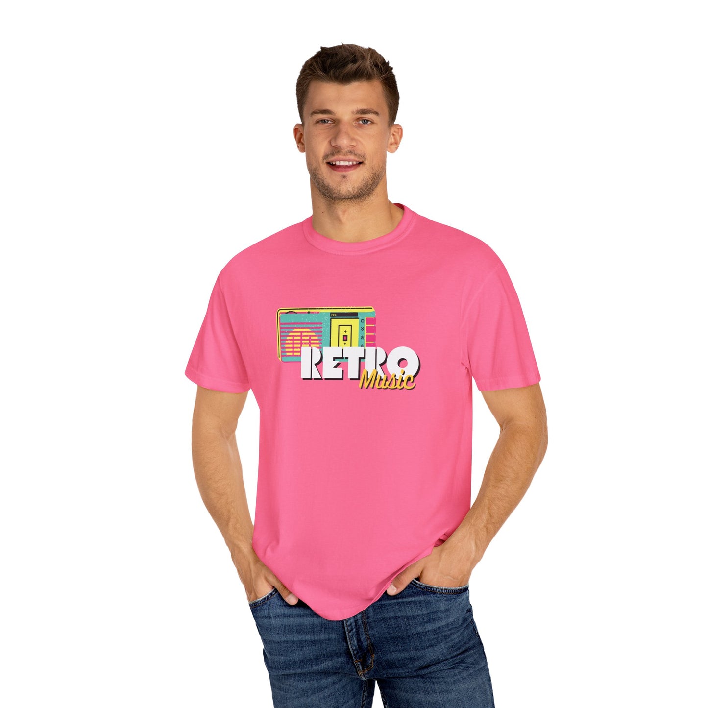Retro Music T-Shirt, Vintage Style Tee, Unisex Garment-Dyed Shirt, Perfect for Music Lovers, Great for Festivals and Gifts