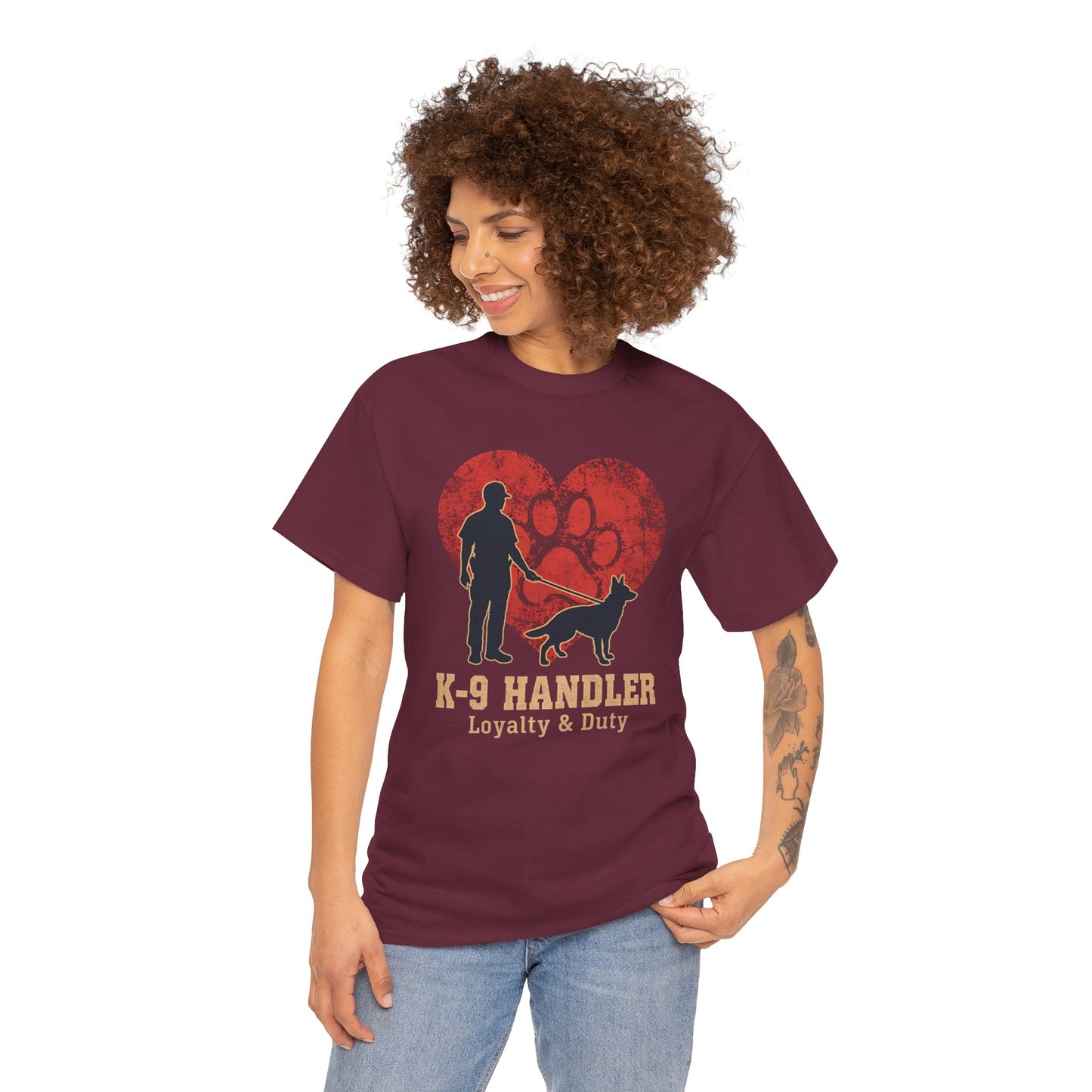 K-9 Handler Heart Tee - Loyalty & Duty, Dog Lover Gift, Pet Owner Apparel
