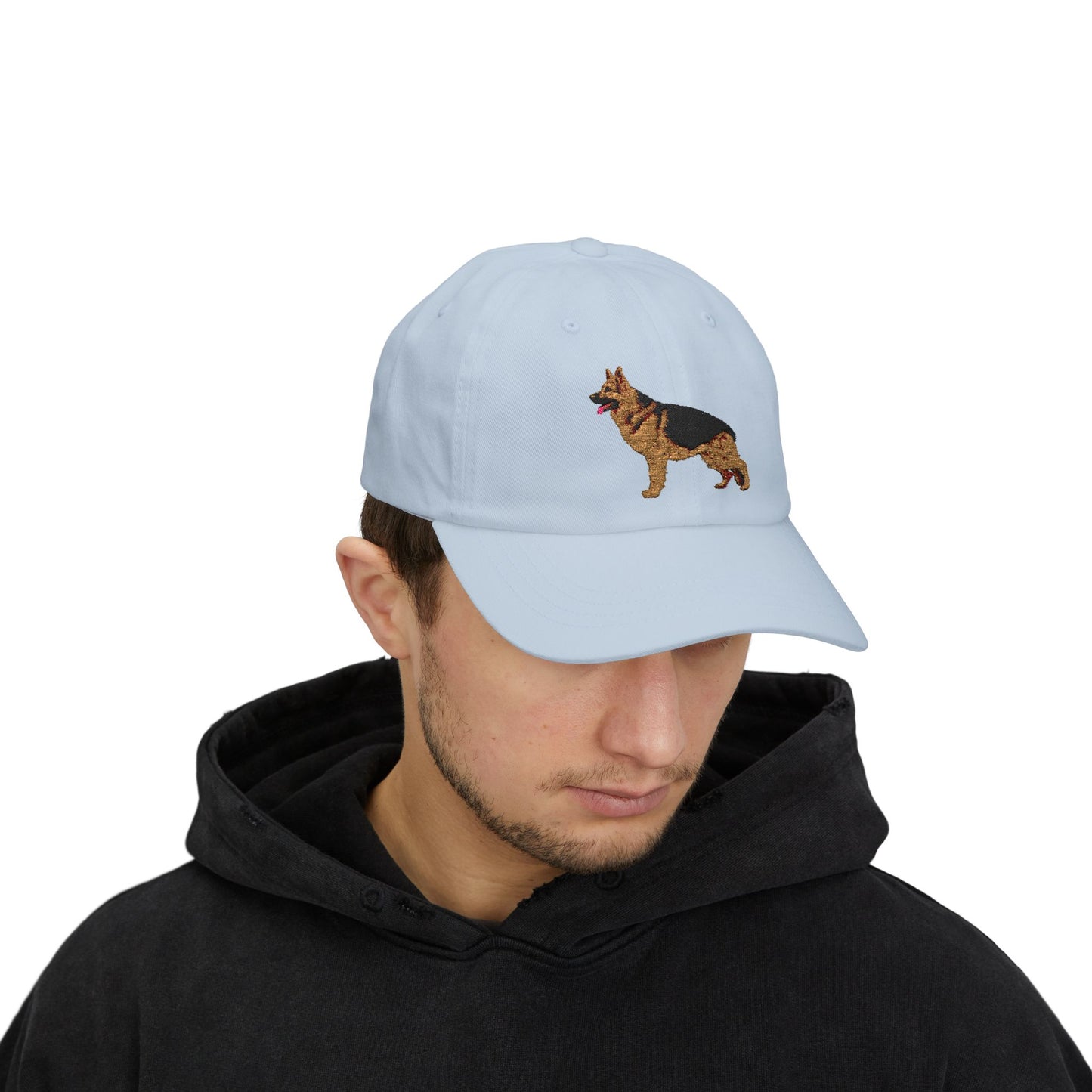 Embroidered Dog Dad Cap - German Shepherd Standing in a Show Stance
