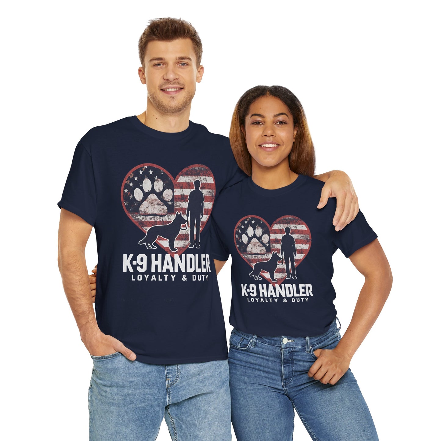 K-9 Handler Heart Tee | Loyalty & Duty T-Shirt | Dog Lover Gift, Police Support Shirt